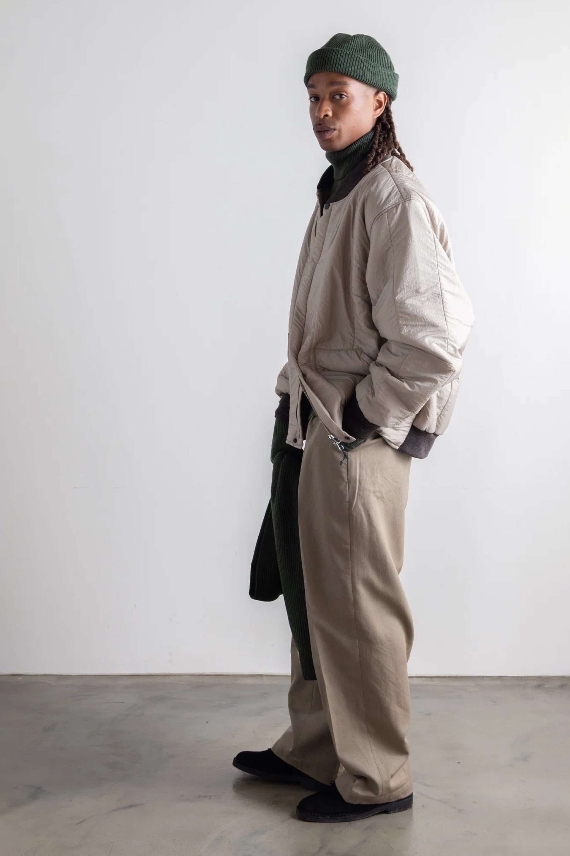 Ends And Means - Wool Easy Trad Trousers (Dark Brown)