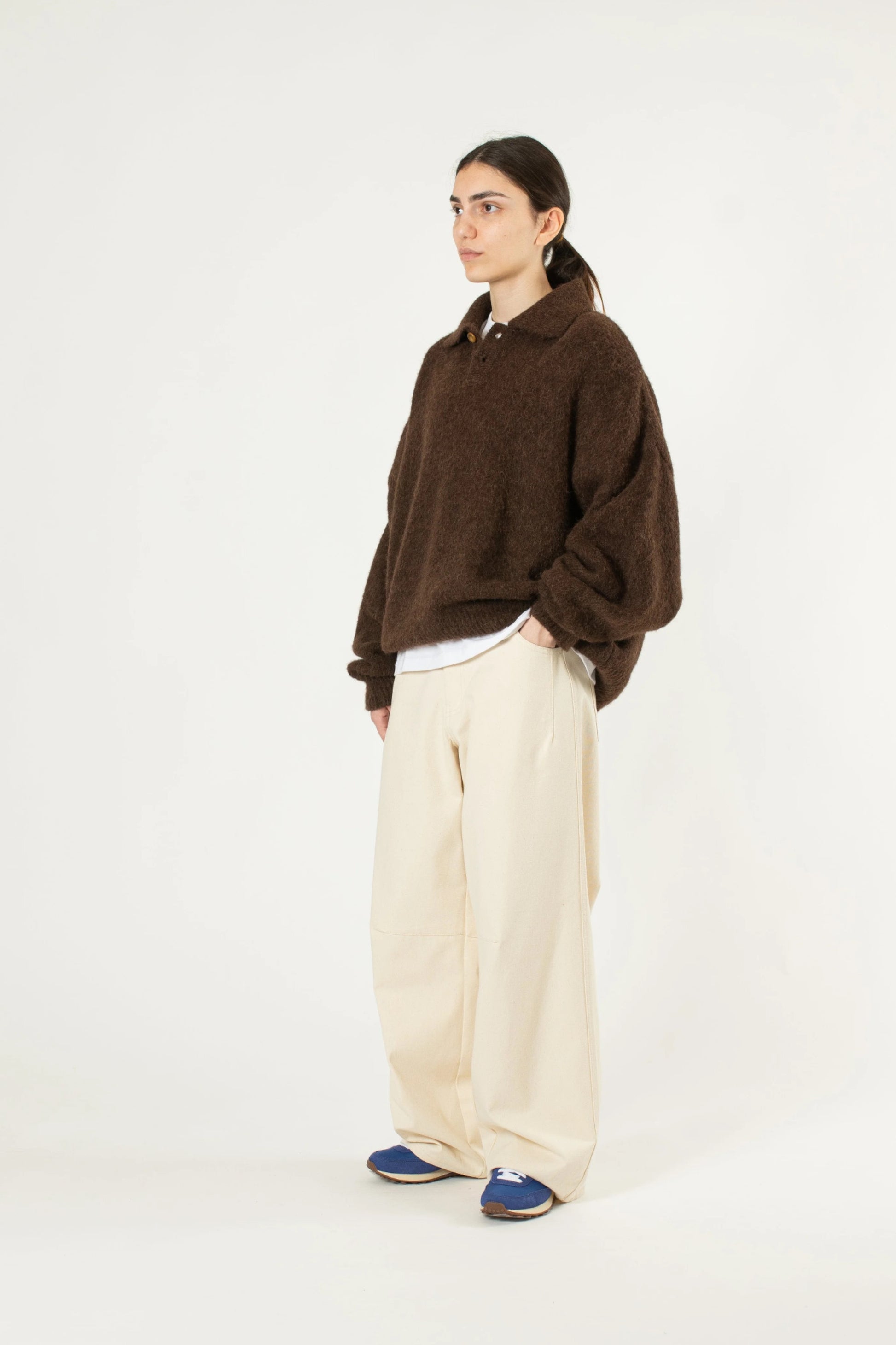 Estudio Niksen - Alpaca Polo Sweater (Brown)