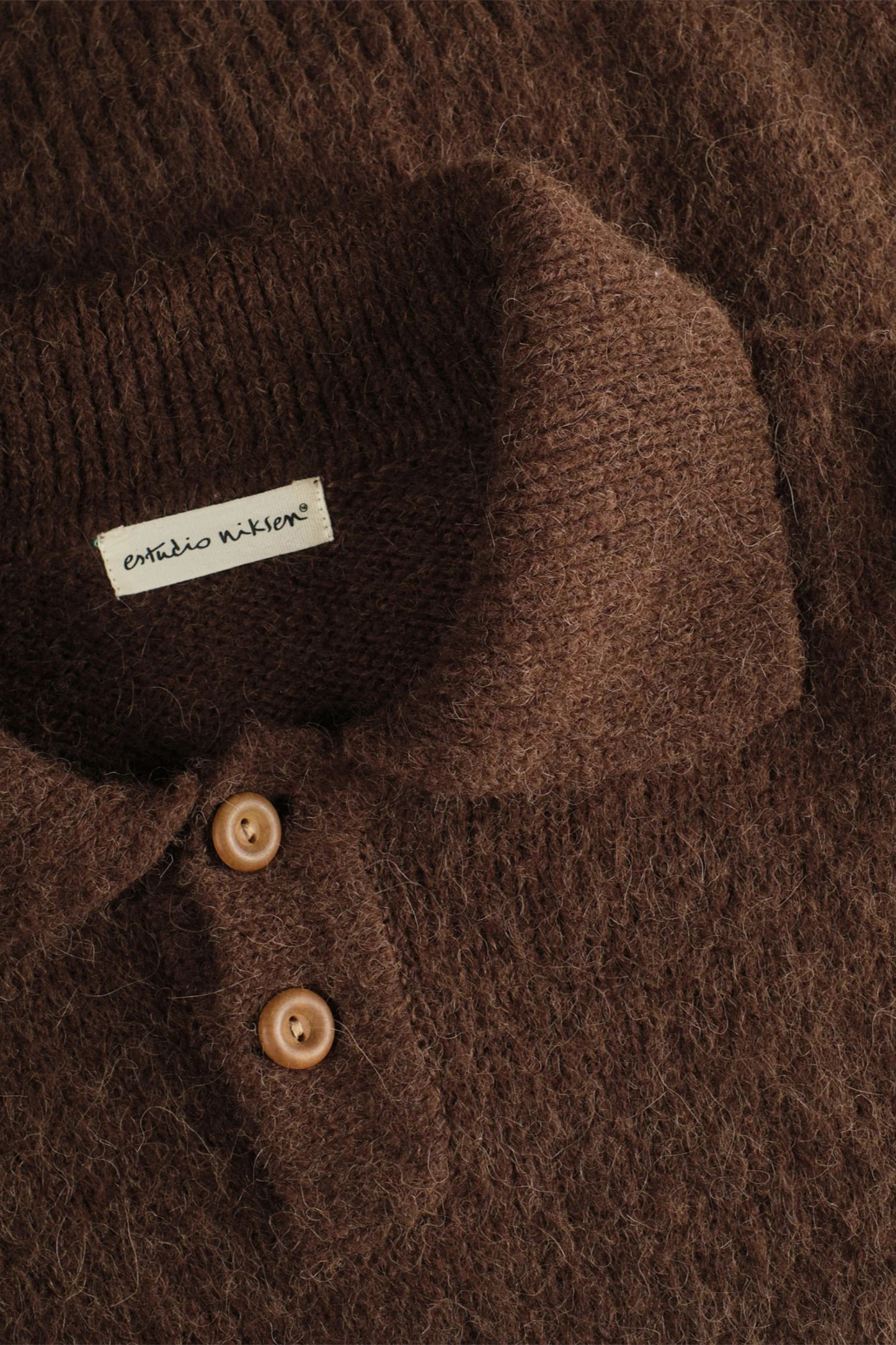 Estudio Niksen - Alpaca Polo Sweater (Brown)