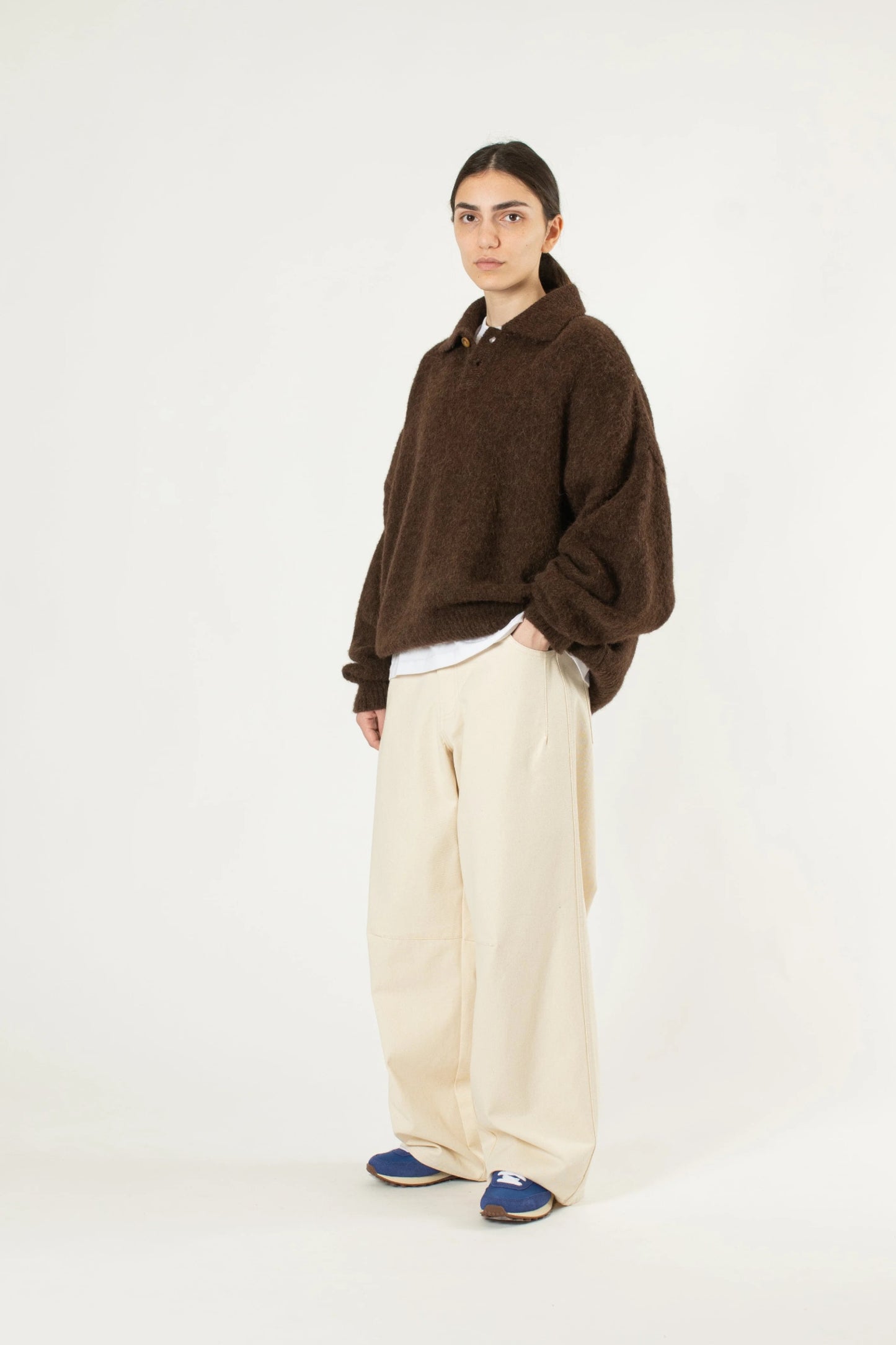 Estudio Niksen - Alpaca Polo Sweater (Brown)