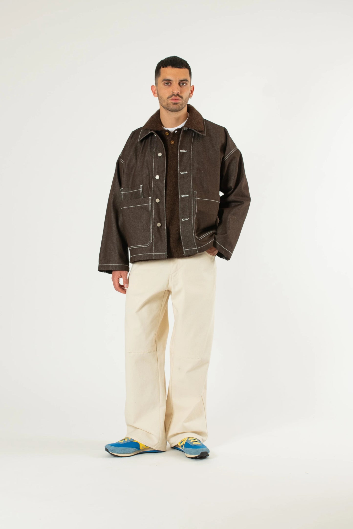 Estudio Niksen - Alpaca Polo Sweater (Brown)