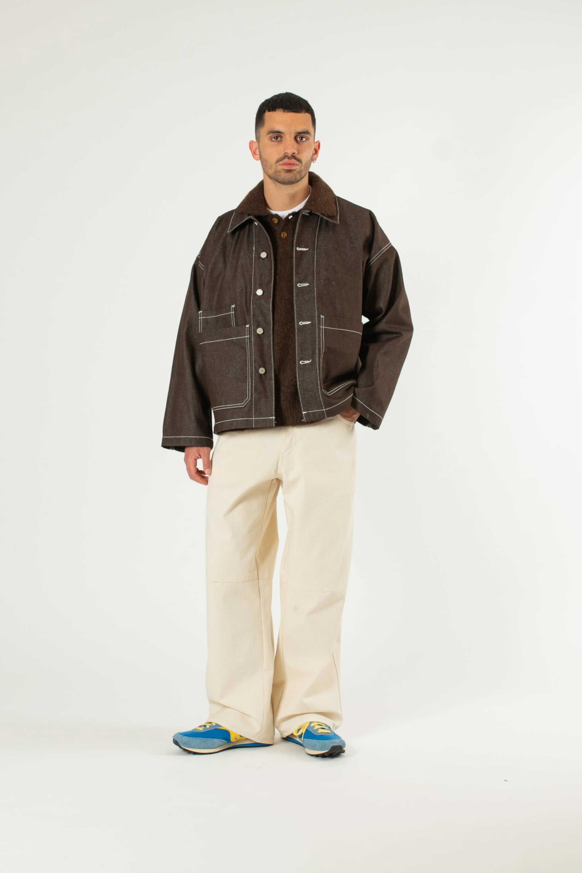 Estudio Niksen - Alpaca Polo Sweater (Brown)