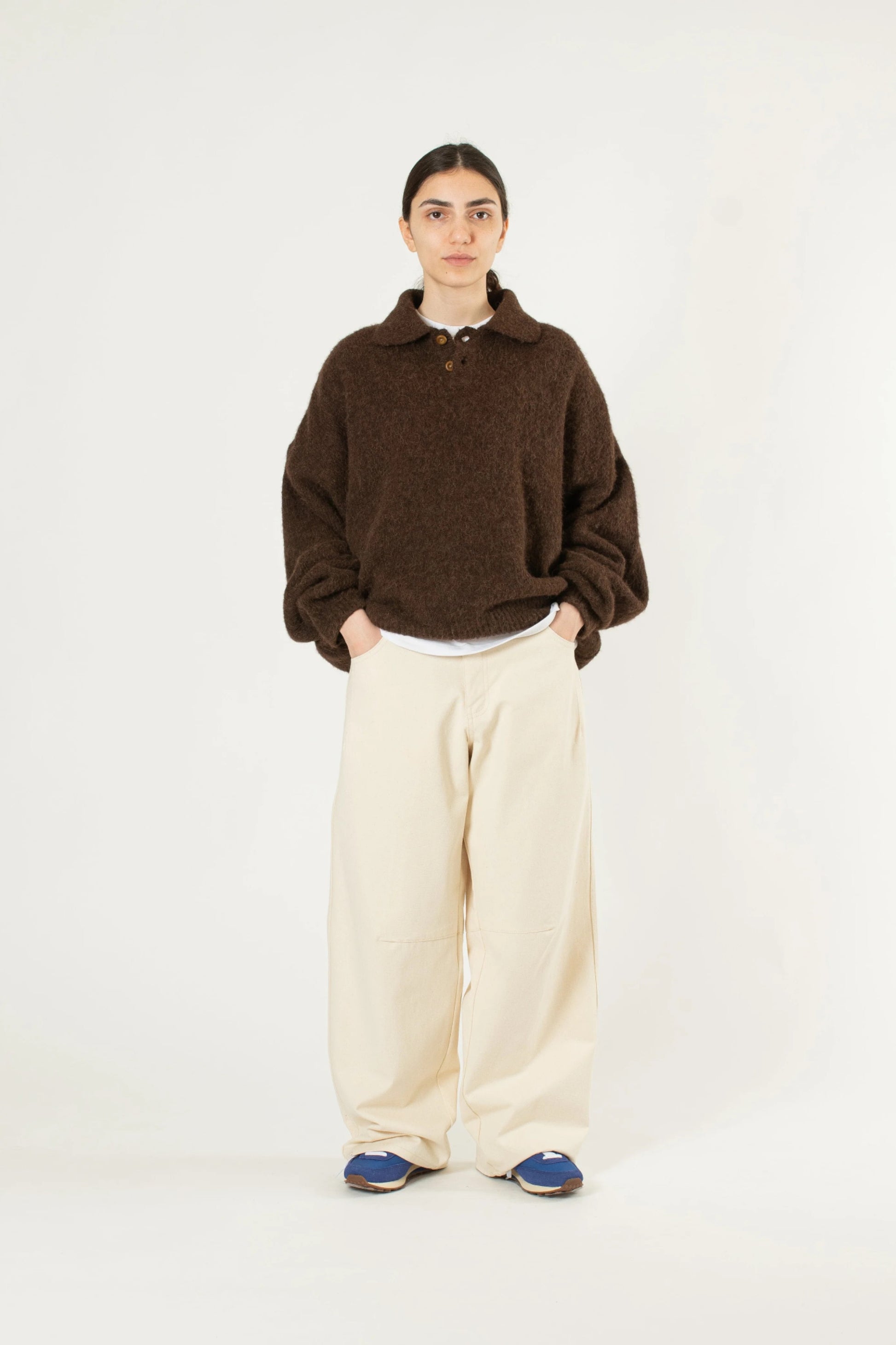 Estudio Niksen - Alpaca Polo Sweater (Brown)