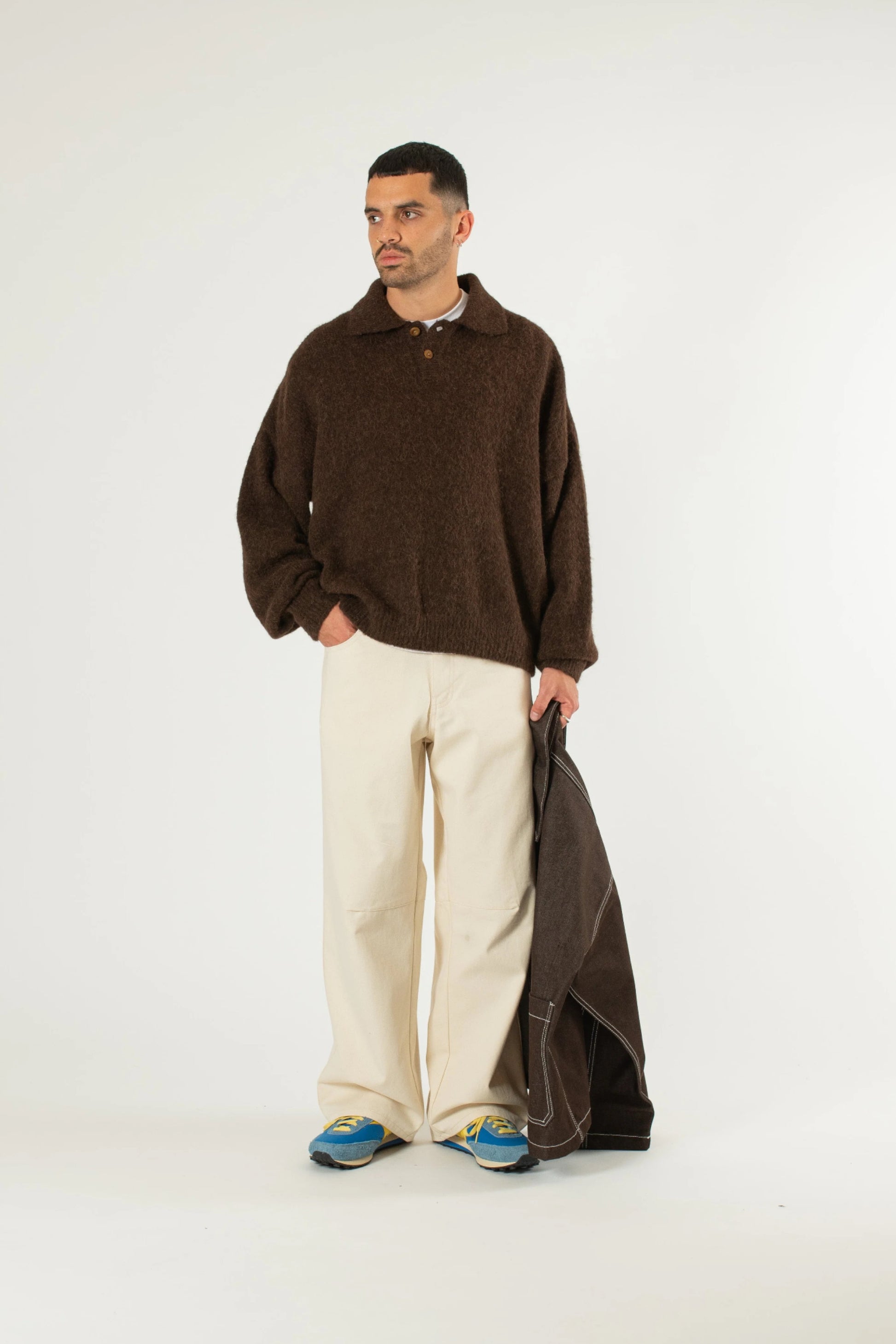 Estudio Niksen - Alpaca Polo Sweater (Brown)