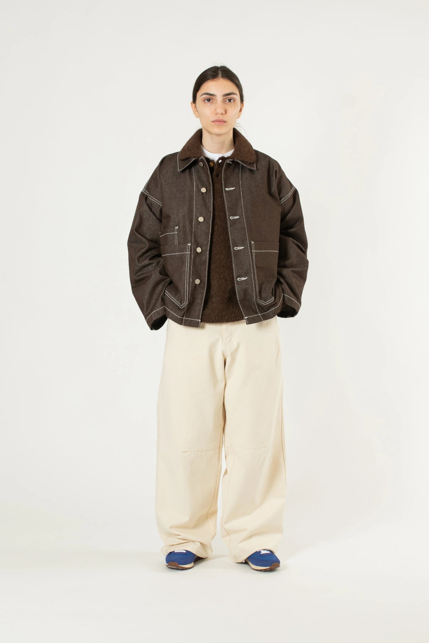 Estudio Niksen - Alpaca Polo Sweater (Brown)