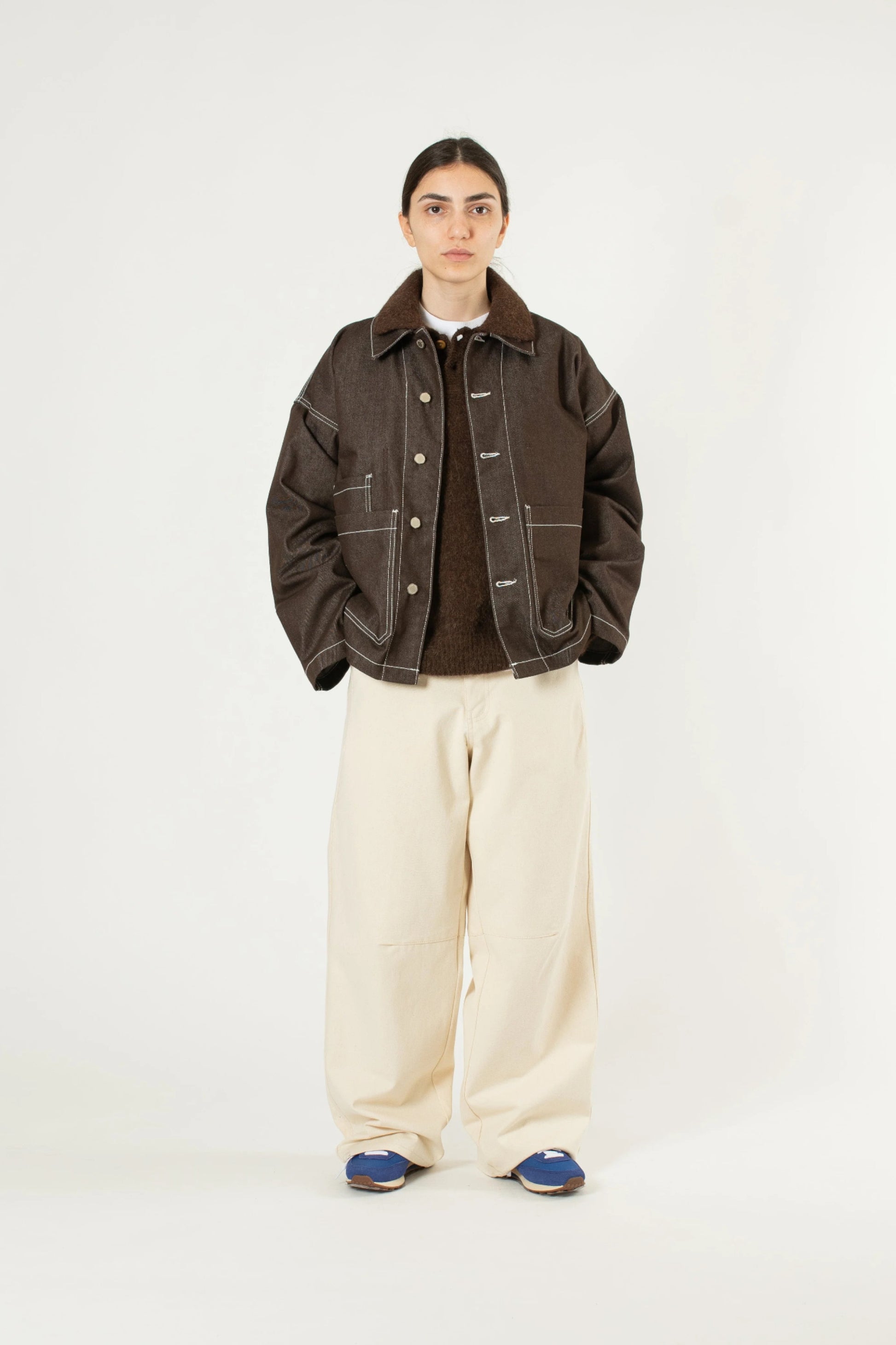 Estudio Niksen - Alpaca Polo Sweater (Brown)