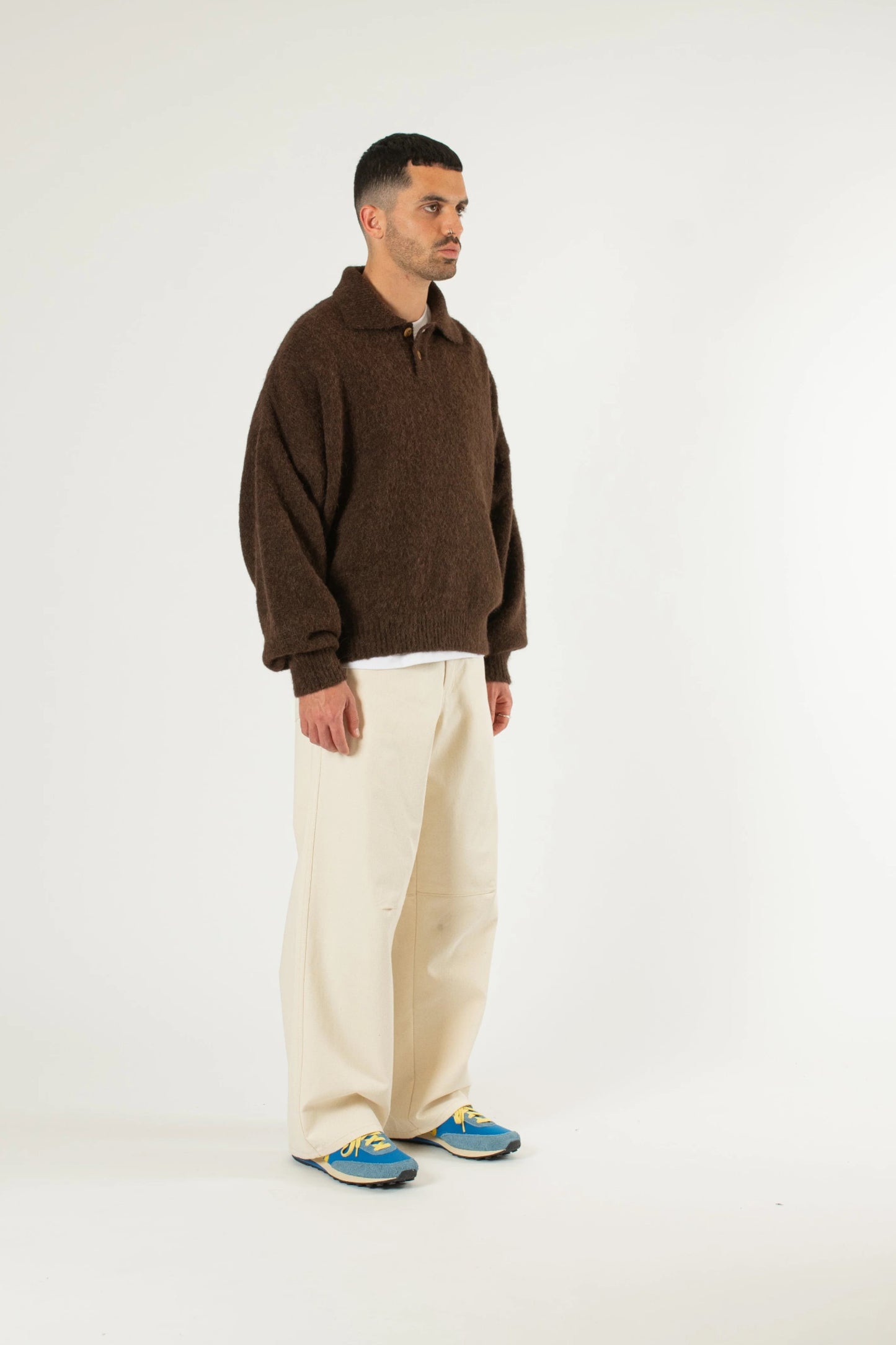 Estudio Niksen - Alpaca Polo Sweater (Brown)