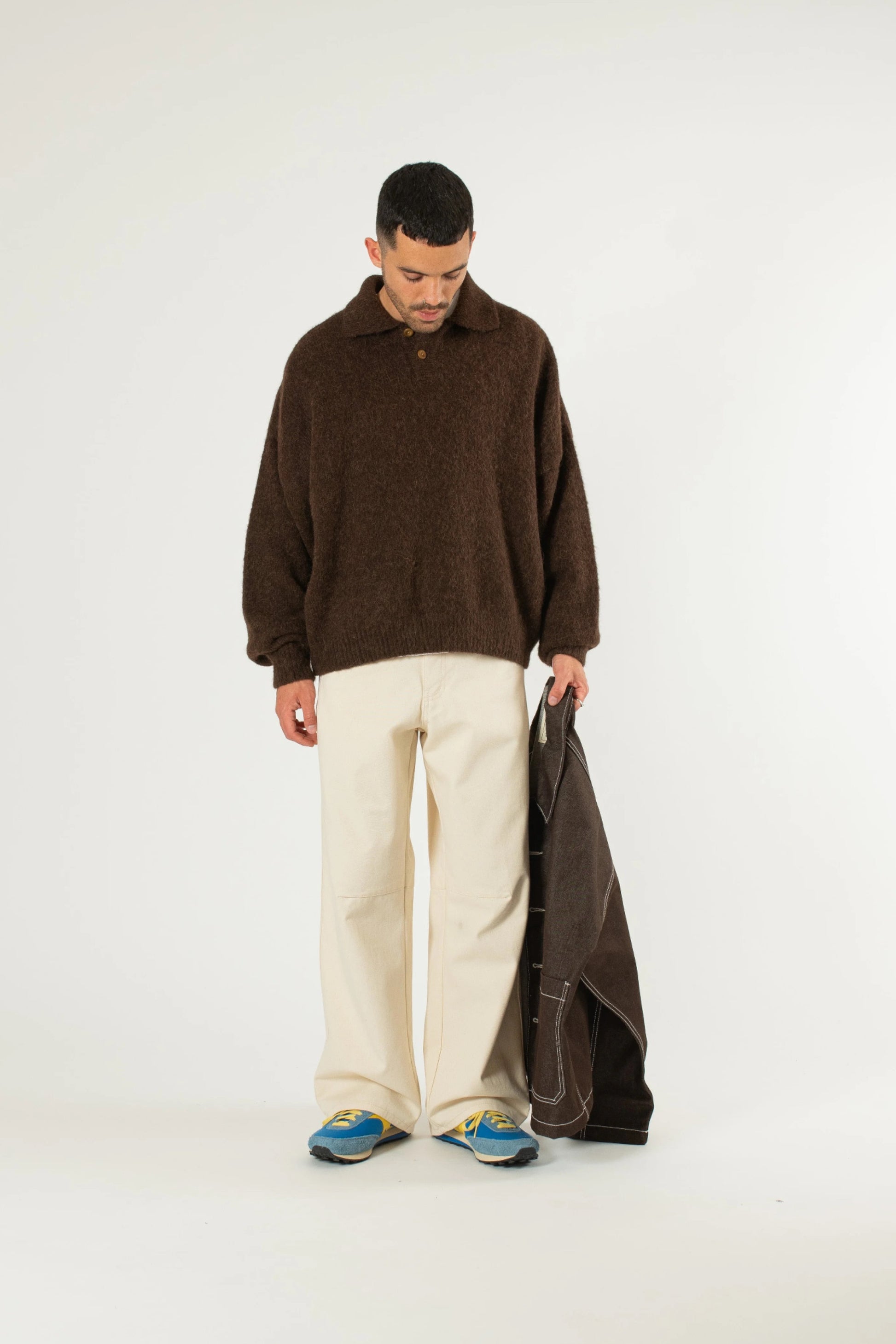 Estudio Niksen - Alpaca Polo Sweater (Brown)