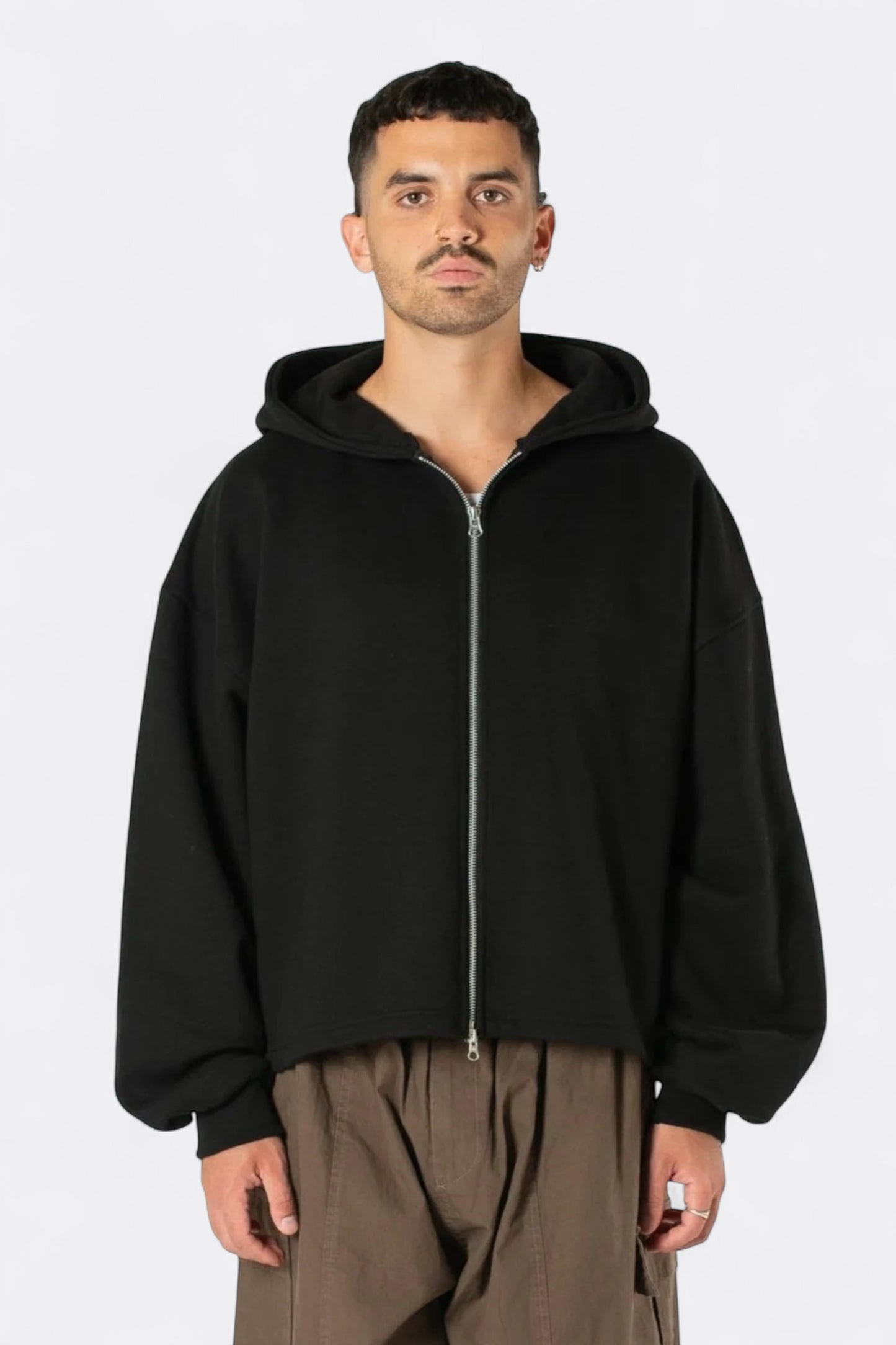 Estudio Niksen - Boxy Zip-up Hoodie (Black)
