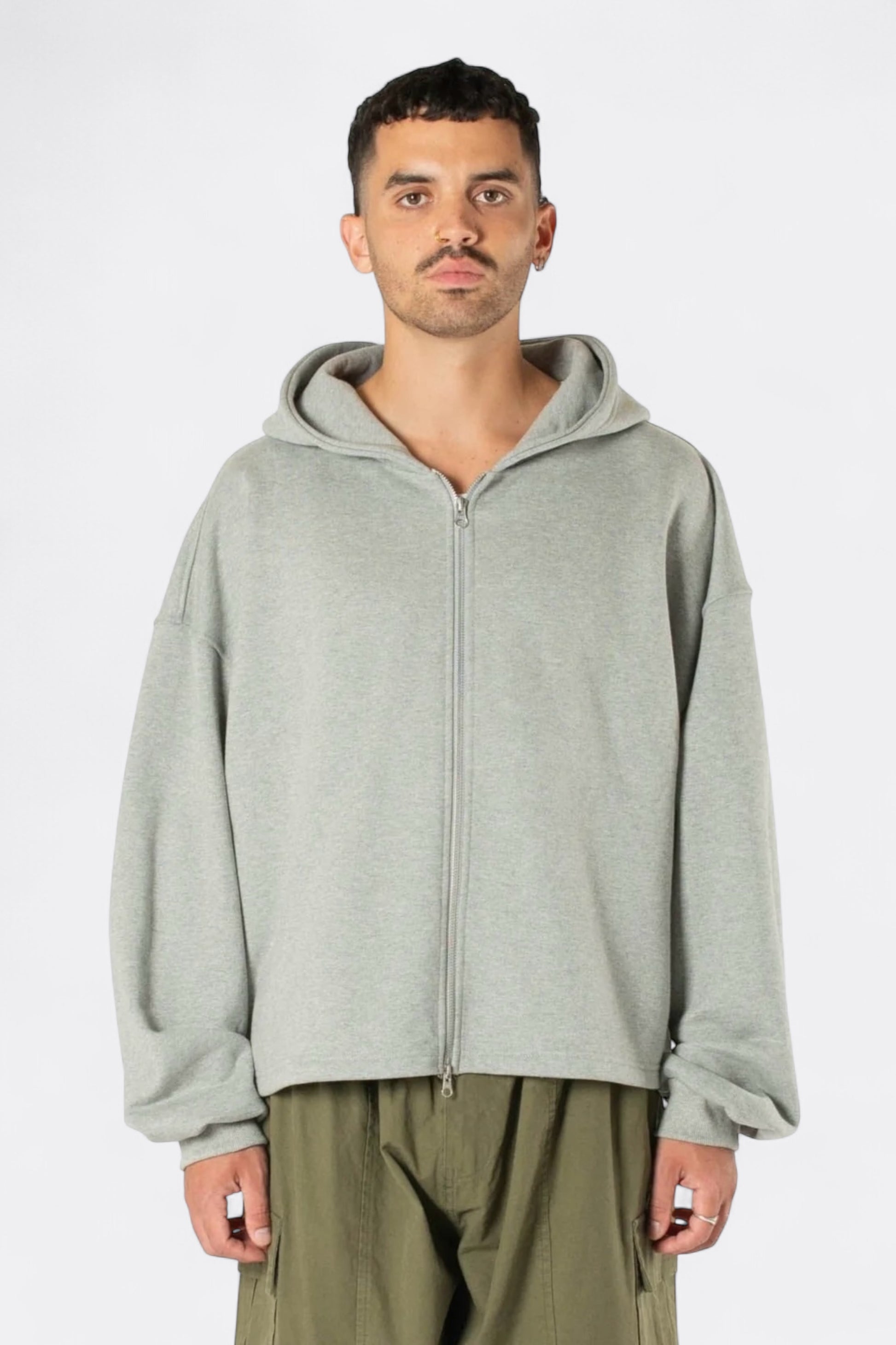 Estudio Niksen - Boxy Zip-up Hoodie (Grey)