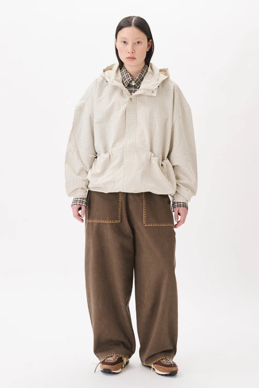 Estudio Niksen Bungee-Strap Checkered Jacket Beige | Veste Carreaux Corée | Edgar Bdx