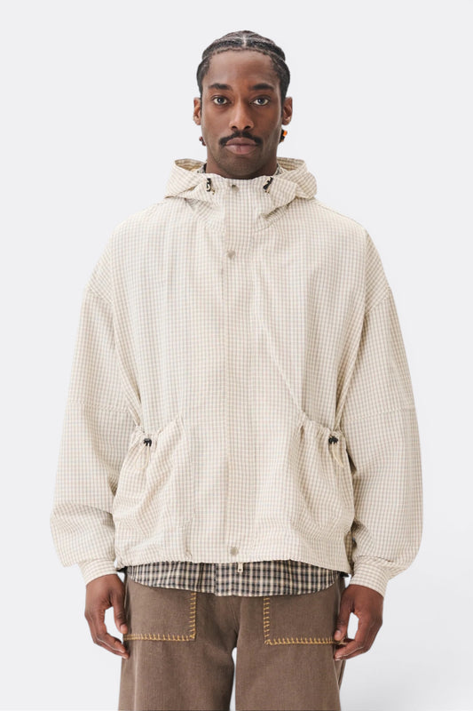 Estudio Niksen Bungee-Strap Checkered Jacket Beige | Veste Carreaux Corée | Edgar Bdx