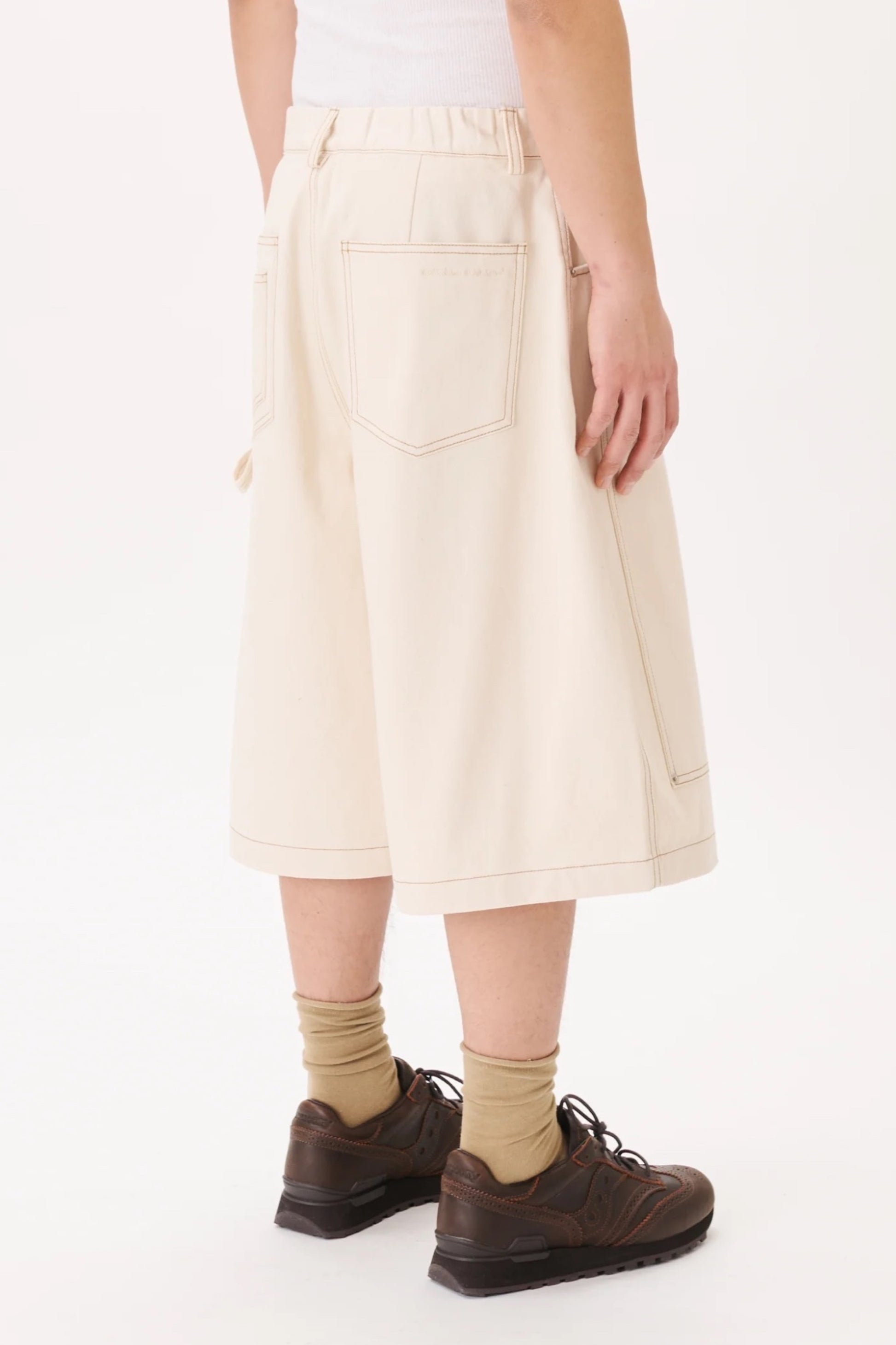 Estudio Niksen Carpenter Wide Short Ivory | Short Denim Coton Corée | Edgar Bdx