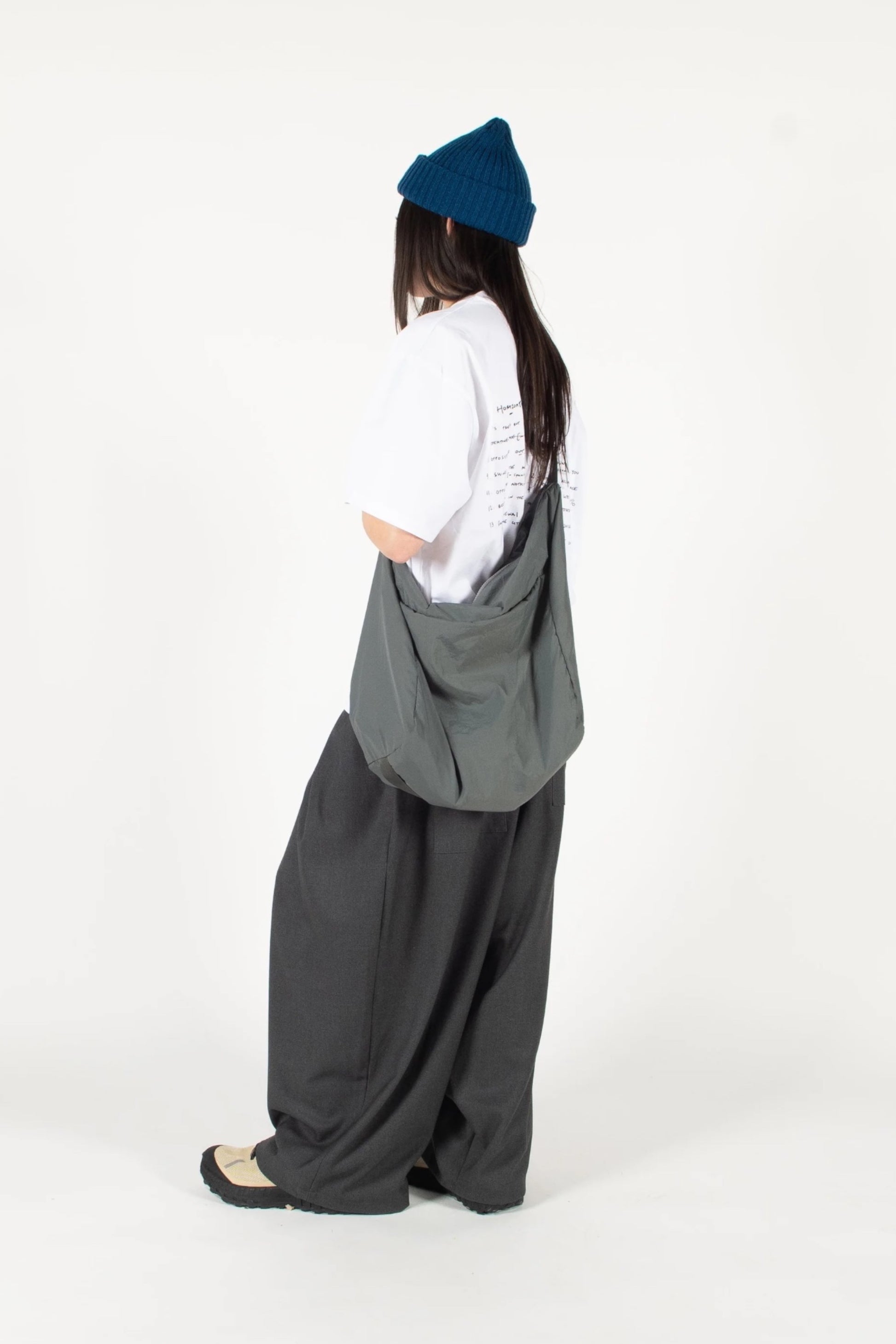 Estudio Niksen Crossbody City Bag Grey | Sac Nylon Résistant Eau Multiport Corée | Edgar Bdx