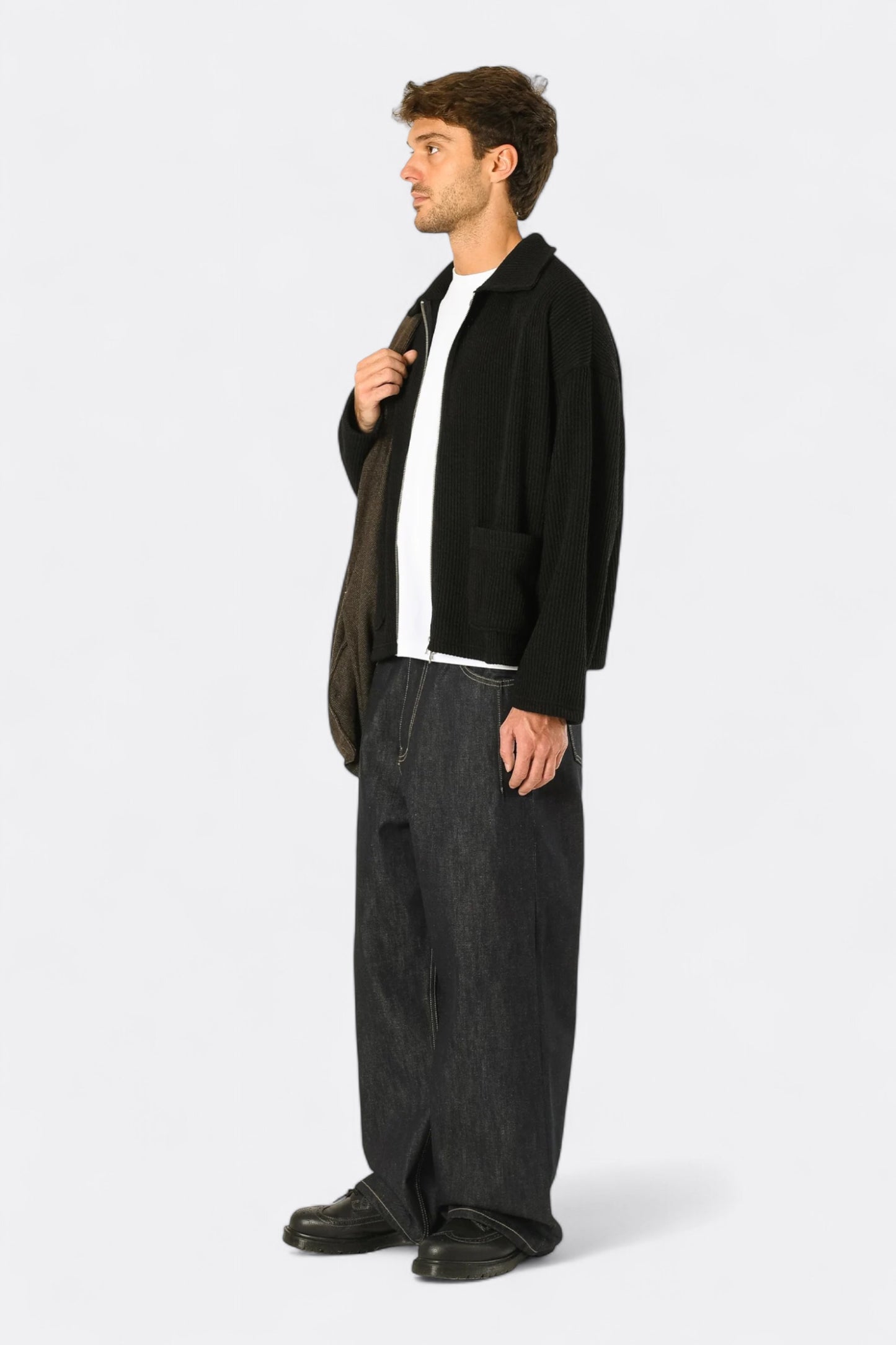 Estudio Niksen - Double-zip Pocket Sweater (Black)