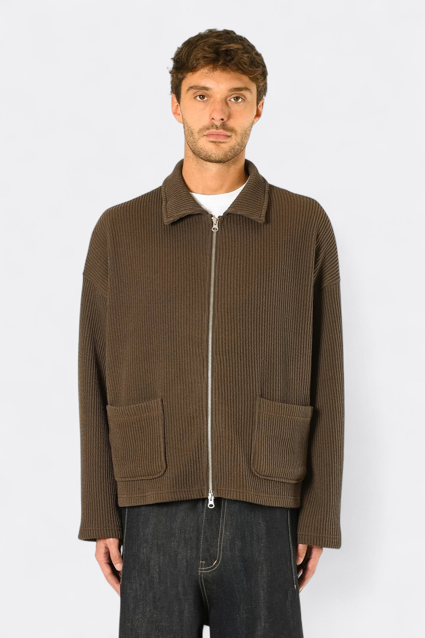 Estudio Niksen - Double-Zip Pocket Sweater (Brown)