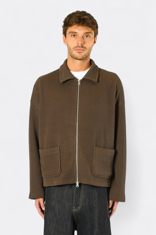 Estudio Niksen - Double-Zip Pocket Sweater (Brown)
