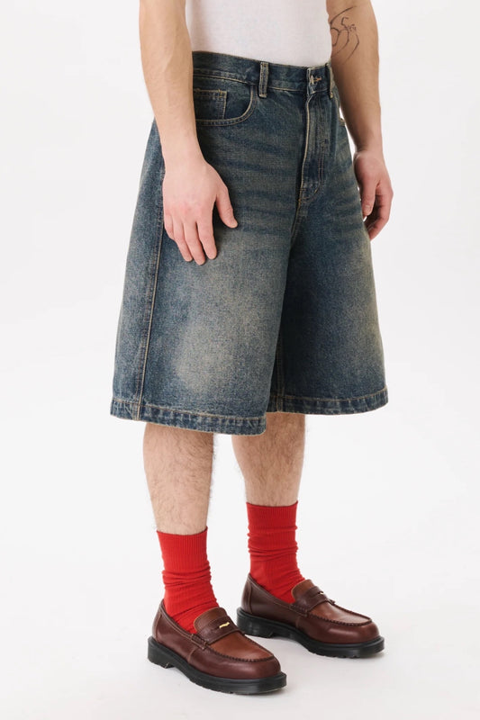 Estudio Niksen Half-Dart Denim Short Dark Blue | Short Denim Coton Corée | Edgar Bdx