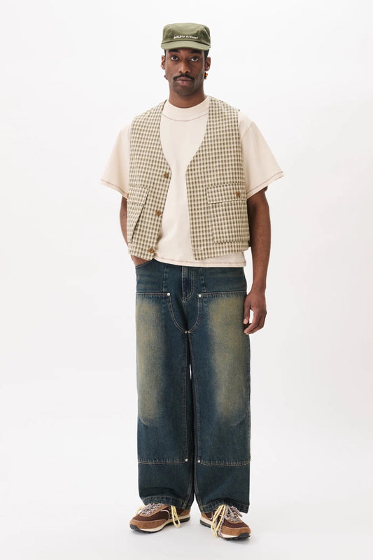 Estudio Niksen Hand-Embroidered Cropped Tee Beige | T-Shirt Brodé Main Corée | Edgar Bdx