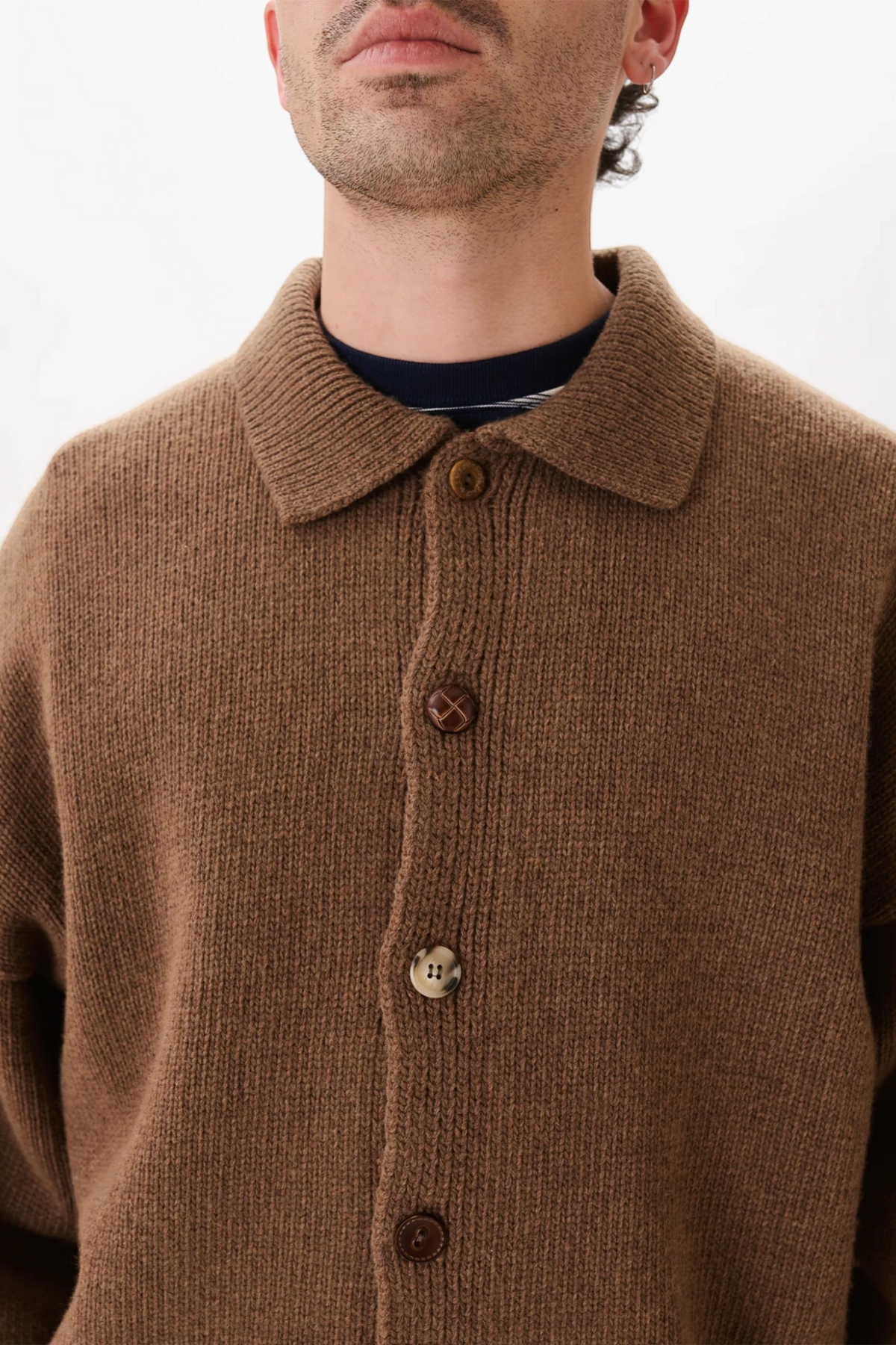 ESTUDIO NIKSEN Mismatch Button Cardigan Brown | Edgar Bdx