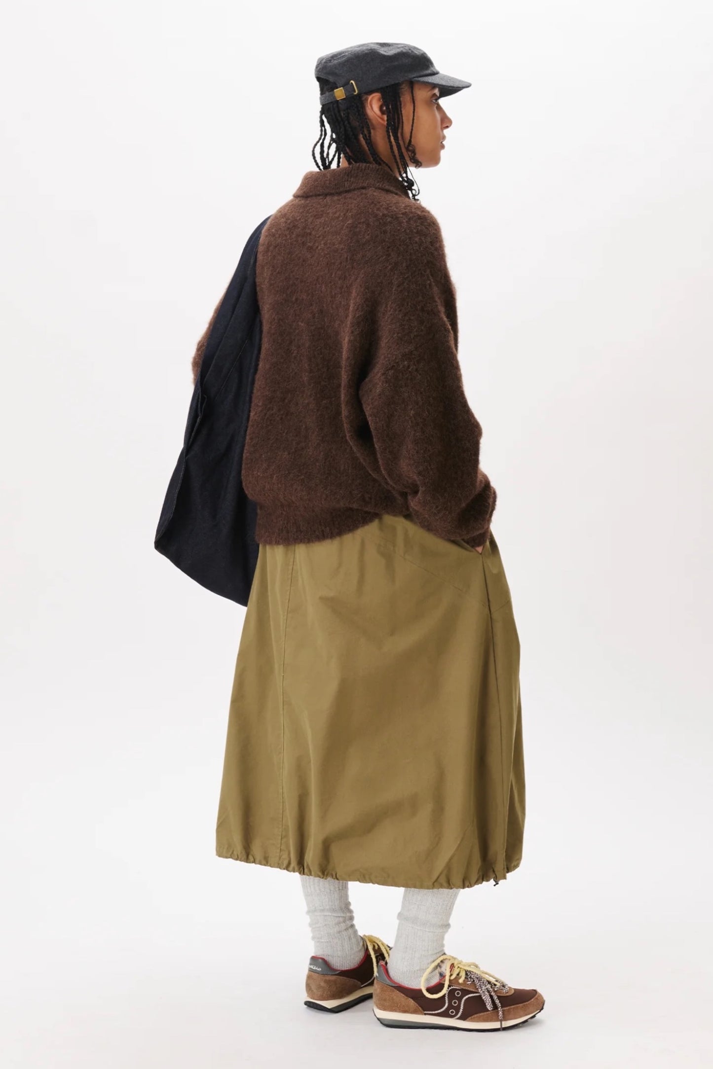 Estudio Niksen Pintuck Ballon Skirt Khaki | Jupe Ballon Coton Nylon Unisexe Corée | Edgar Bdx