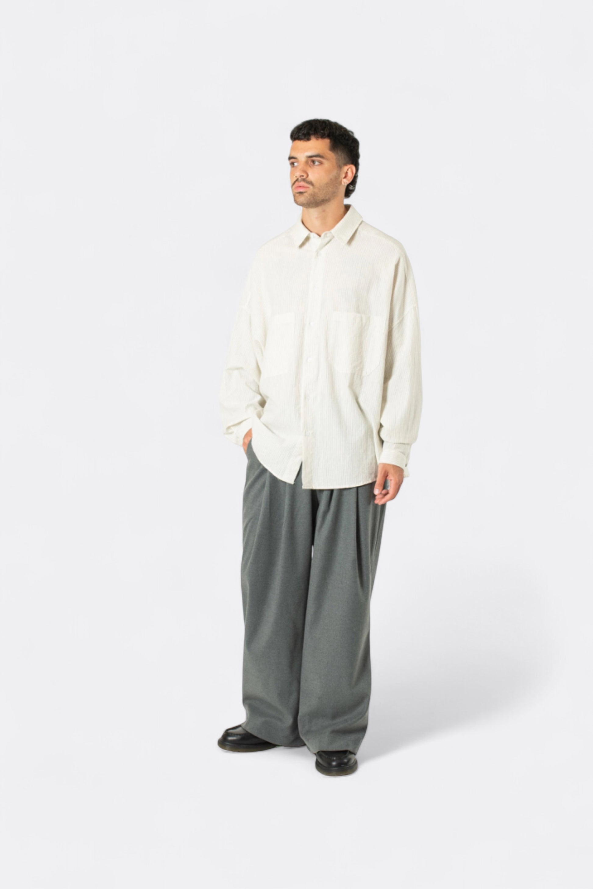 Estudio Niksen - Pintuck Maxi Trousers (Grey)