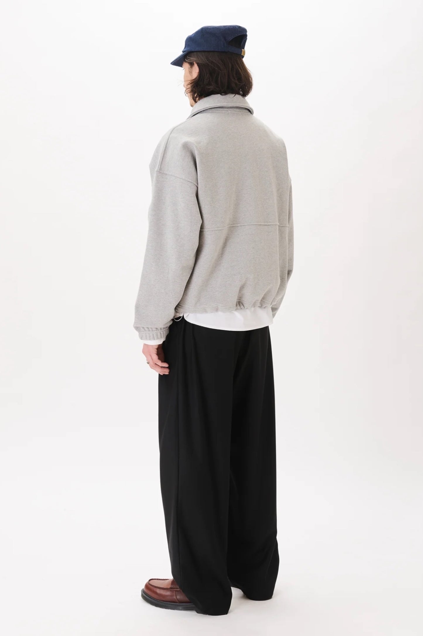 Estudio Niksen Polo Crewneck Sweater Grey | Pull Coton Oversize Unisexe Corée | Edgar Bdx