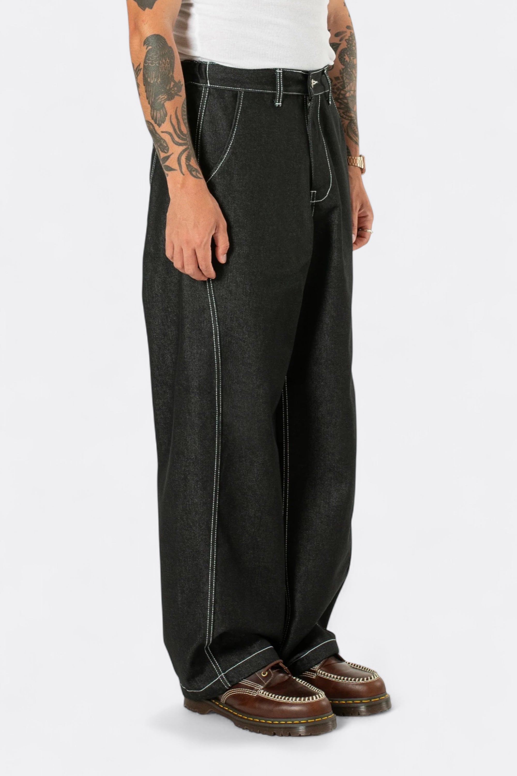 Estudio Niksen Raw Denim In-Stitch Jeans Black | 13oz Korean Denim