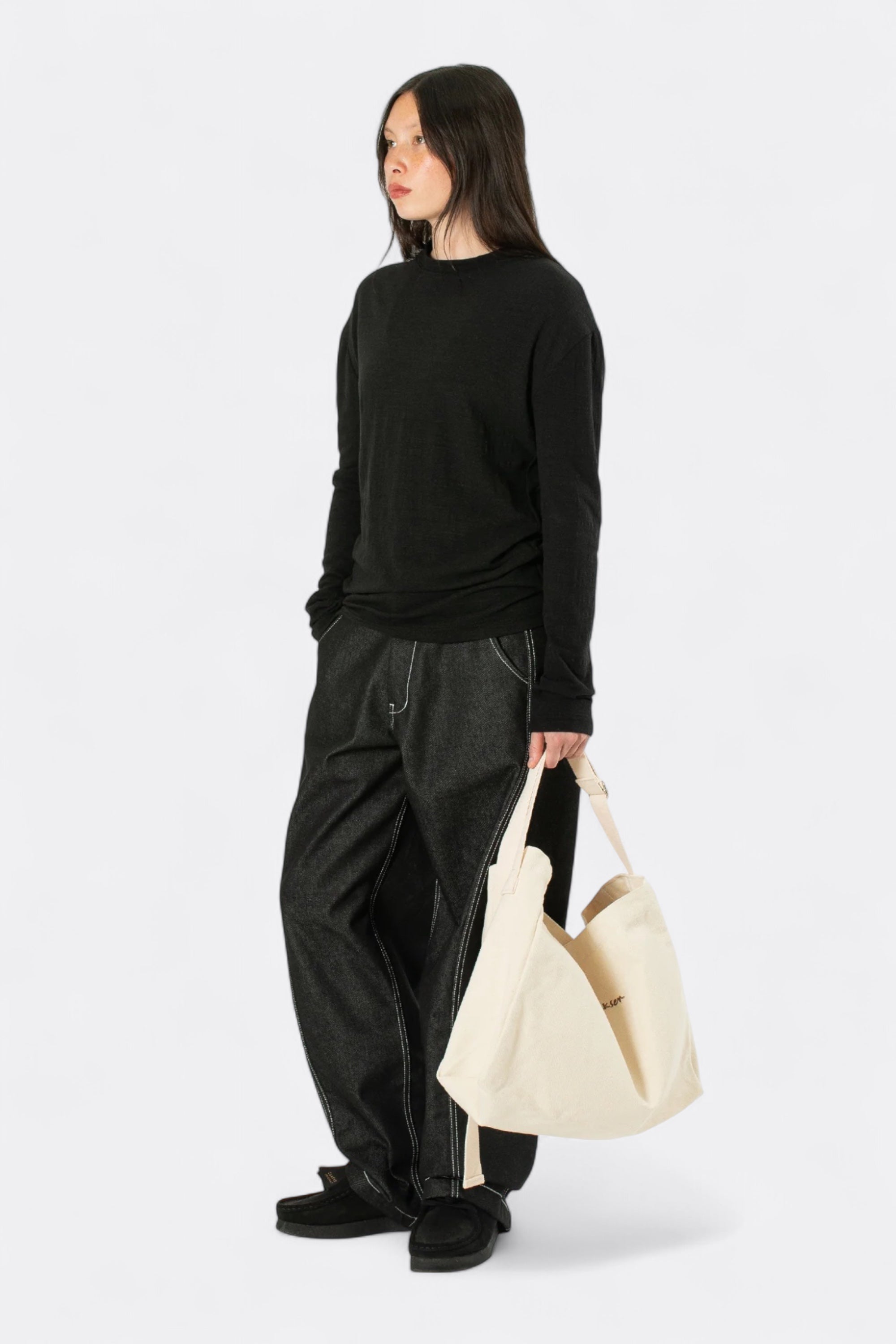 Estudio Niksen Raw Denim In-Stitch Jeans Black | 13oz Korean Denim