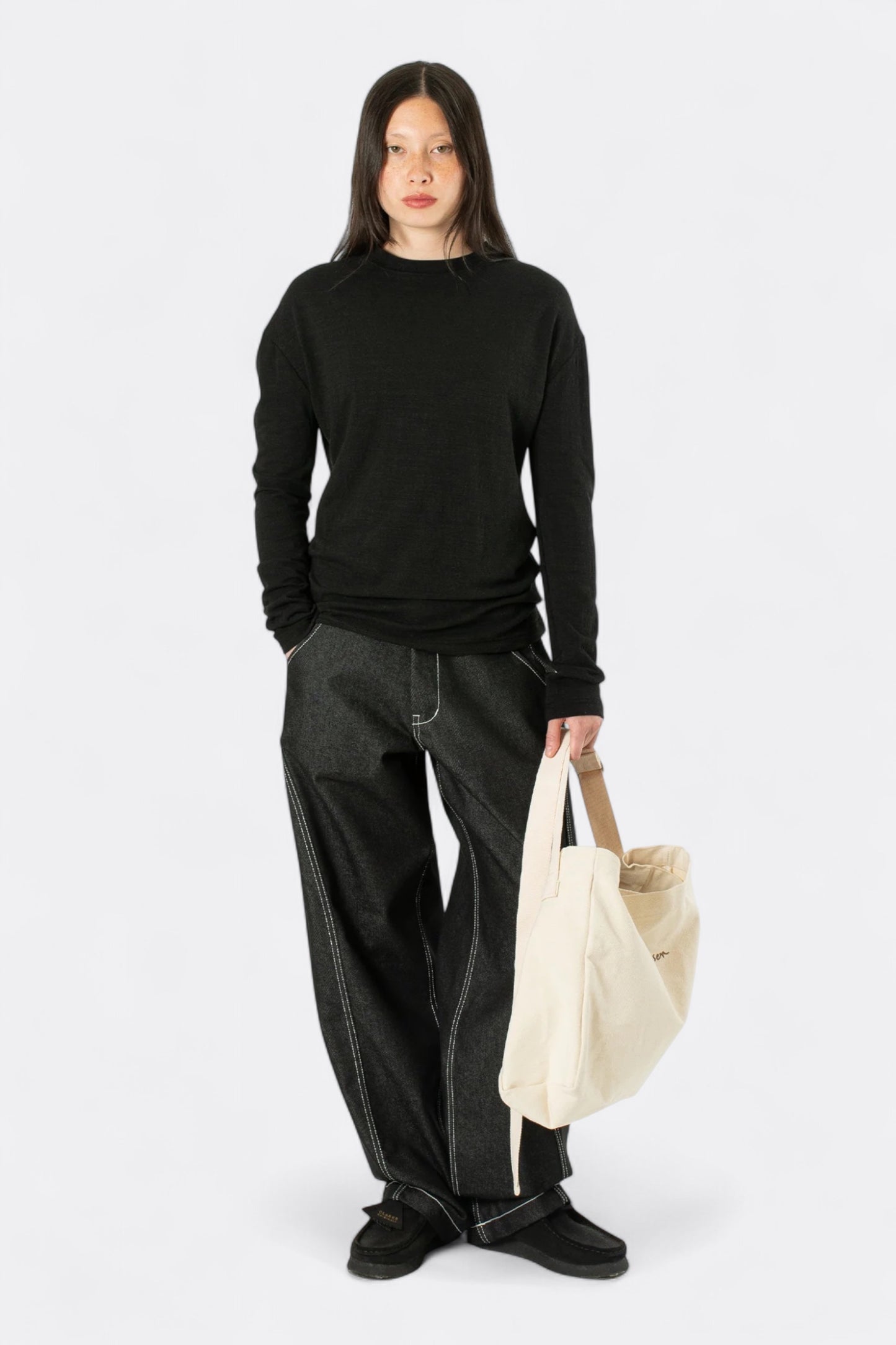 Estudio Niksen - Raw Denim In-Stitch Jeans (Black)