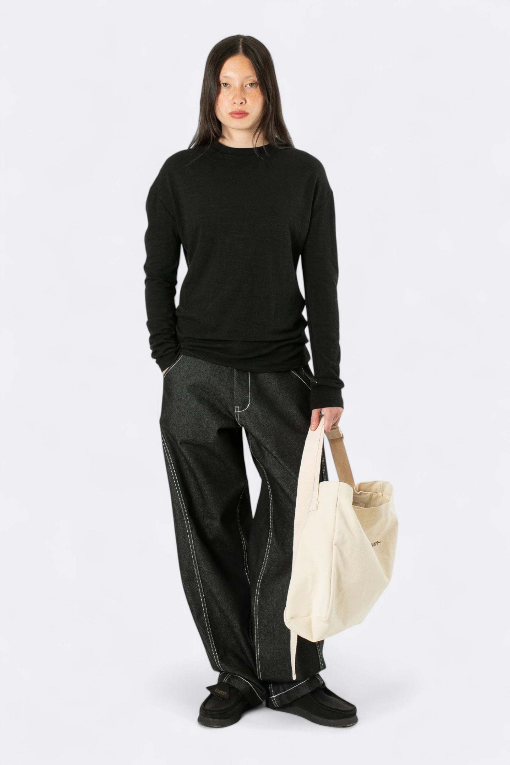 Estudio Niksen - Raw Denim In-Stitch Jeans (Black)