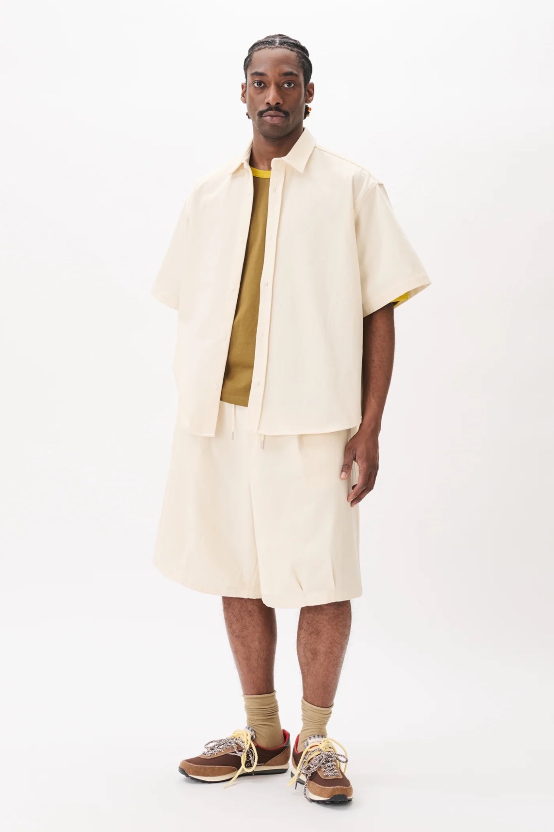 Estudio Niksen Shortsleeve Wide Shirt Ivory | Chemise Denim Oxford Corée | Edgar Bdx