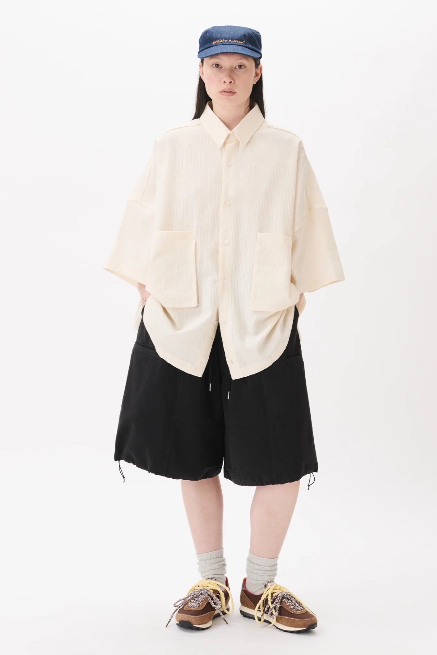 Estudio Niksen Slit Cargo Balloon Shorts Black | Short Cargo Unisexe Corée | Edgar Bdx