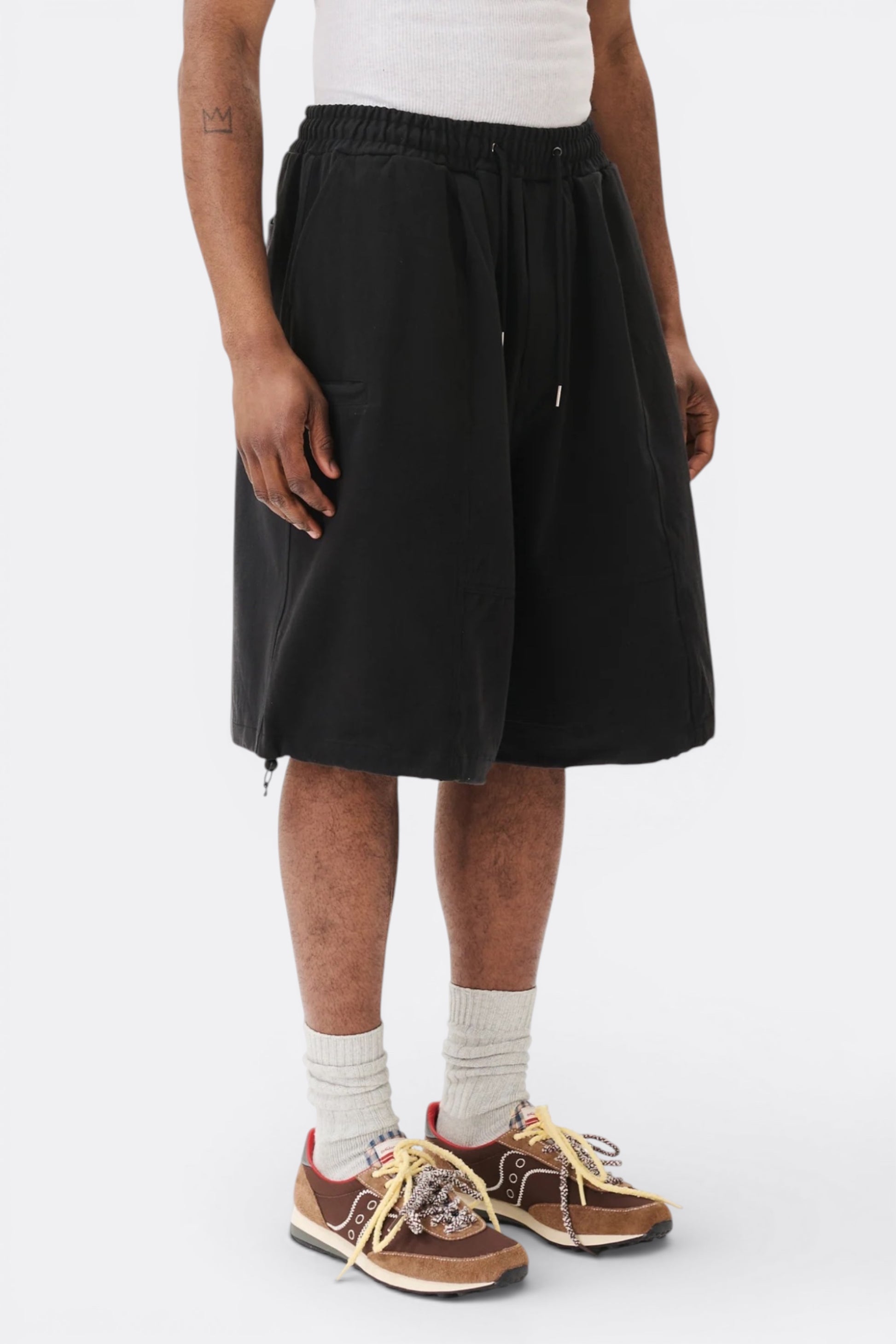 Estudio Niksen Slit Cargo Balloon Shorts Black | Short Cargo Unisexe Corée | Edgar Bdx