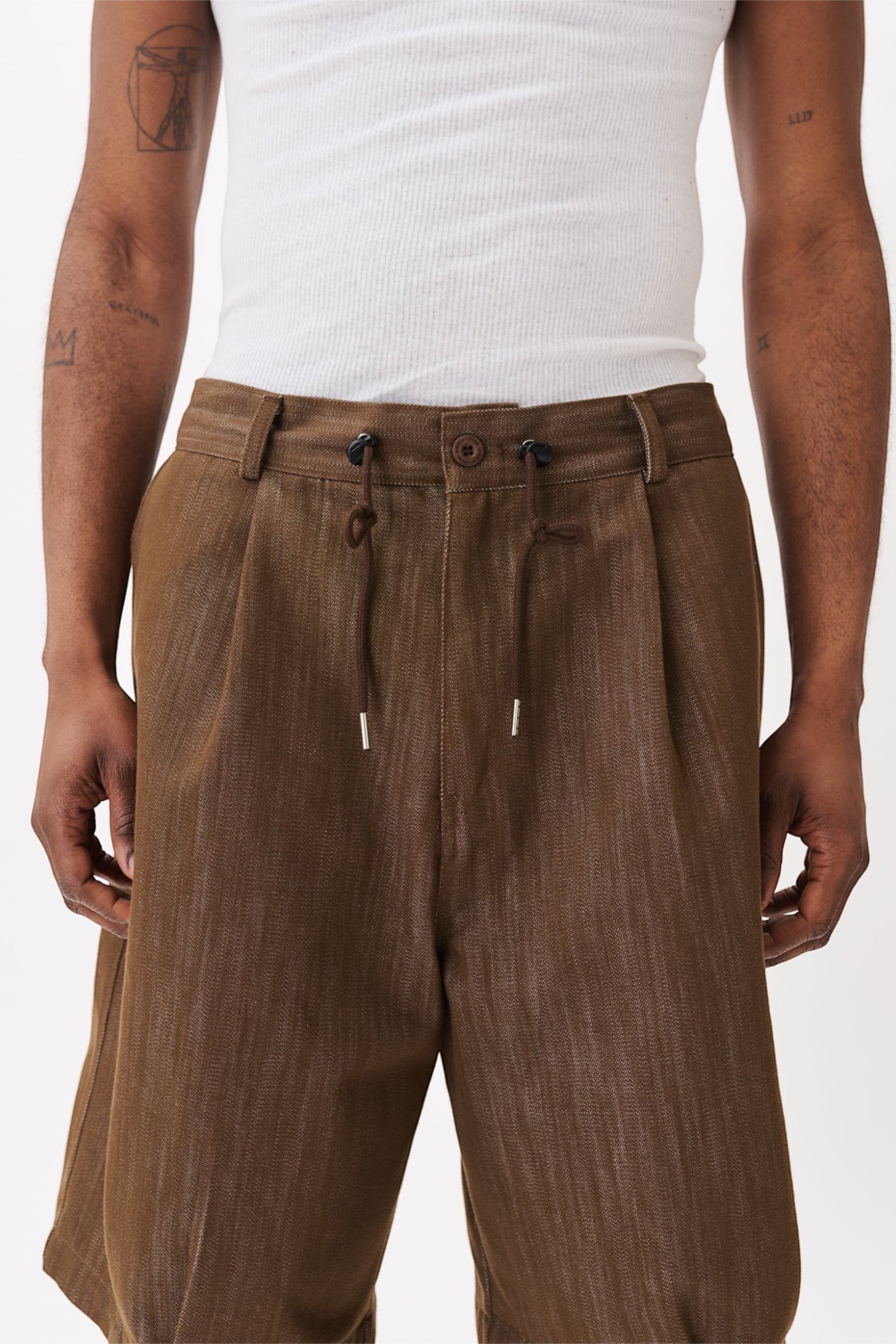 Estudio Niksen Stopper Denim Bermudas Brown | Bermuda Denim Unisexe Corée | Edgar Bdx