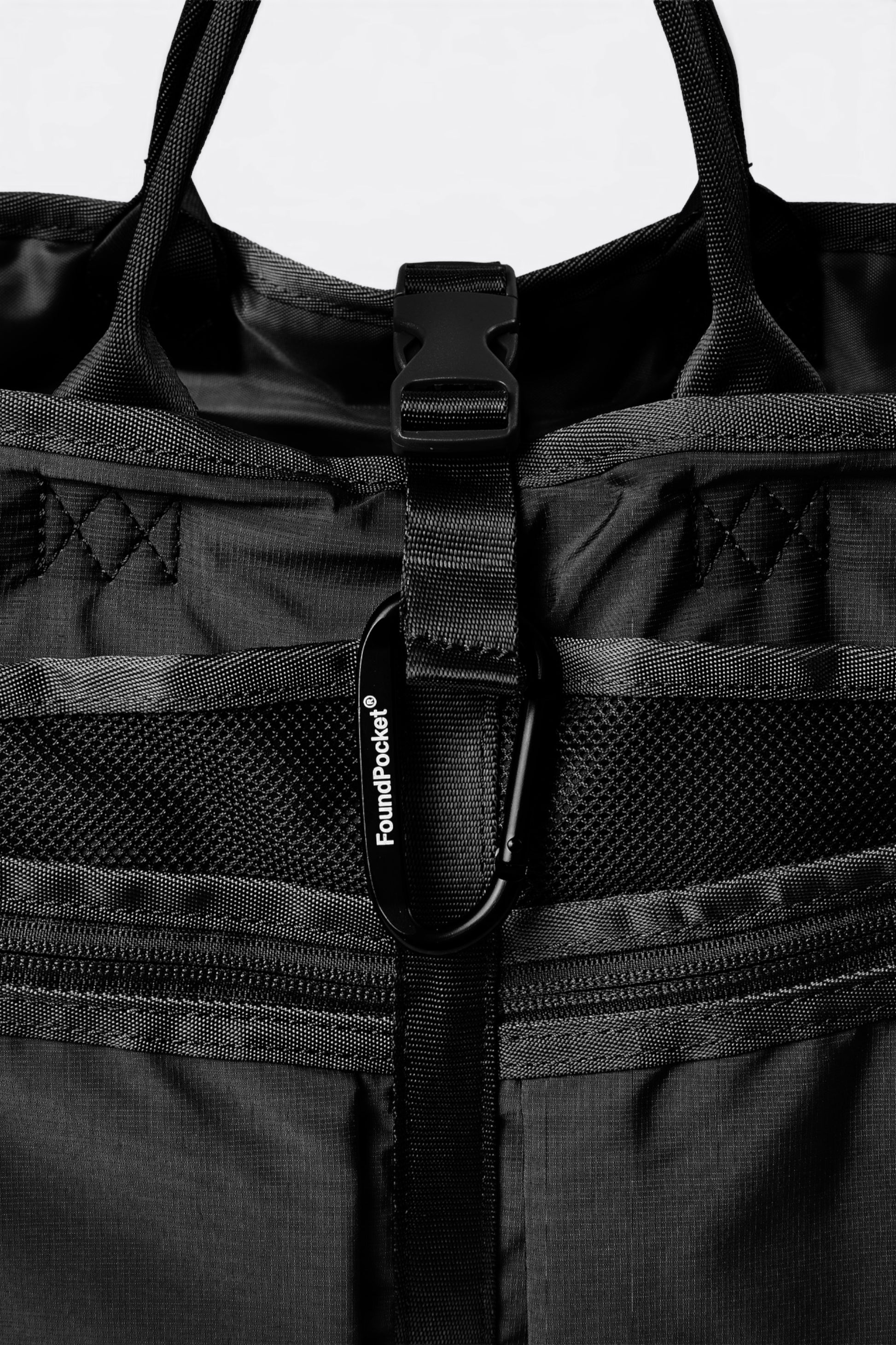 FOUND POCKET Focus Tote Bag Black | Cabas Nylon Hydrofuge Laptop | Edgar Bdx