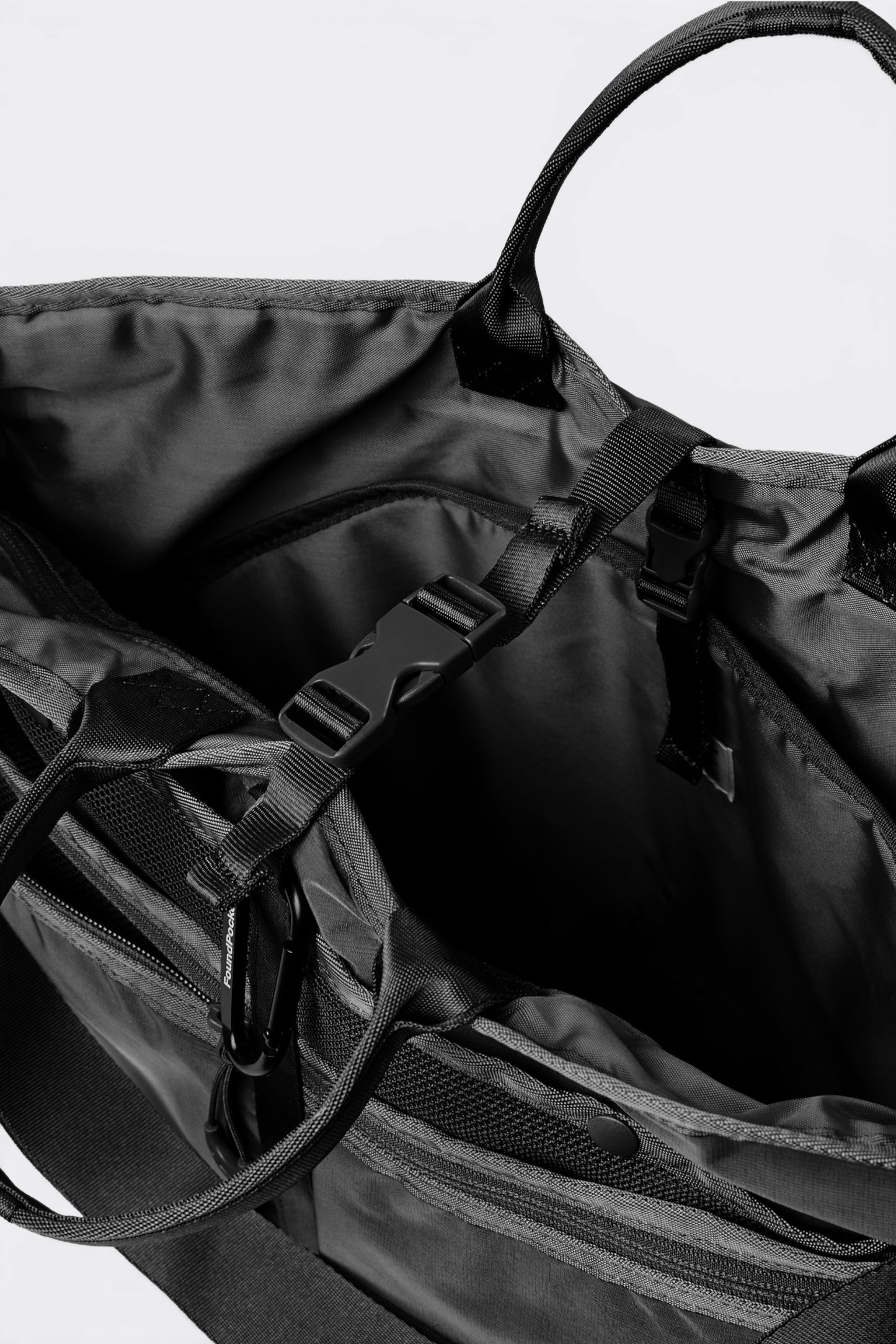 FOUND POCKET Focus Tote Bag Black | Cabas Nylon Hydrofuge Laptop | Edgar Bdx