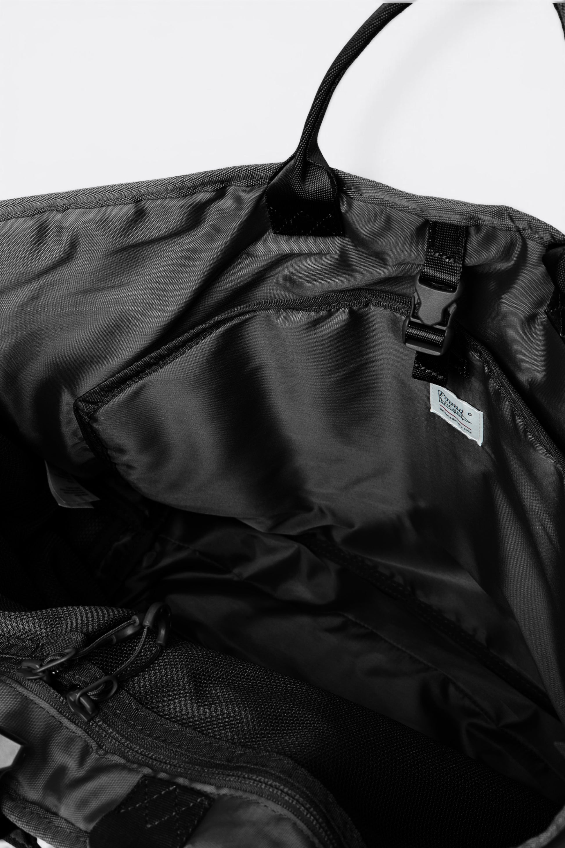 FOUND POCKET Focus Tote Bag Black | Cabas Nylon Hydrofuge Laptop | Edgar Bdx