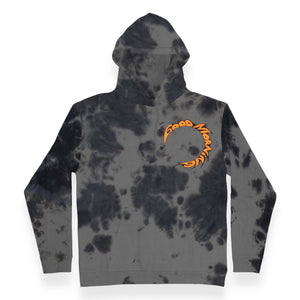 Good Morning Tapes - E Ruscha V Swirl Fleece Pullover Hood (Smoke Tie Dye)