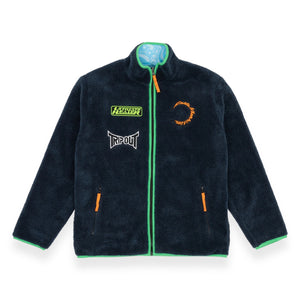 Good Morning Tapes - GMT Reversible Polar Fleece Zip Thru Jacket (Abyss / Knowhere Blue)