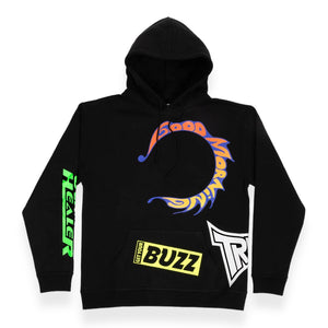 Good Morning Tapes - Trip Out Fleece Pullover Hood (Acid Black)