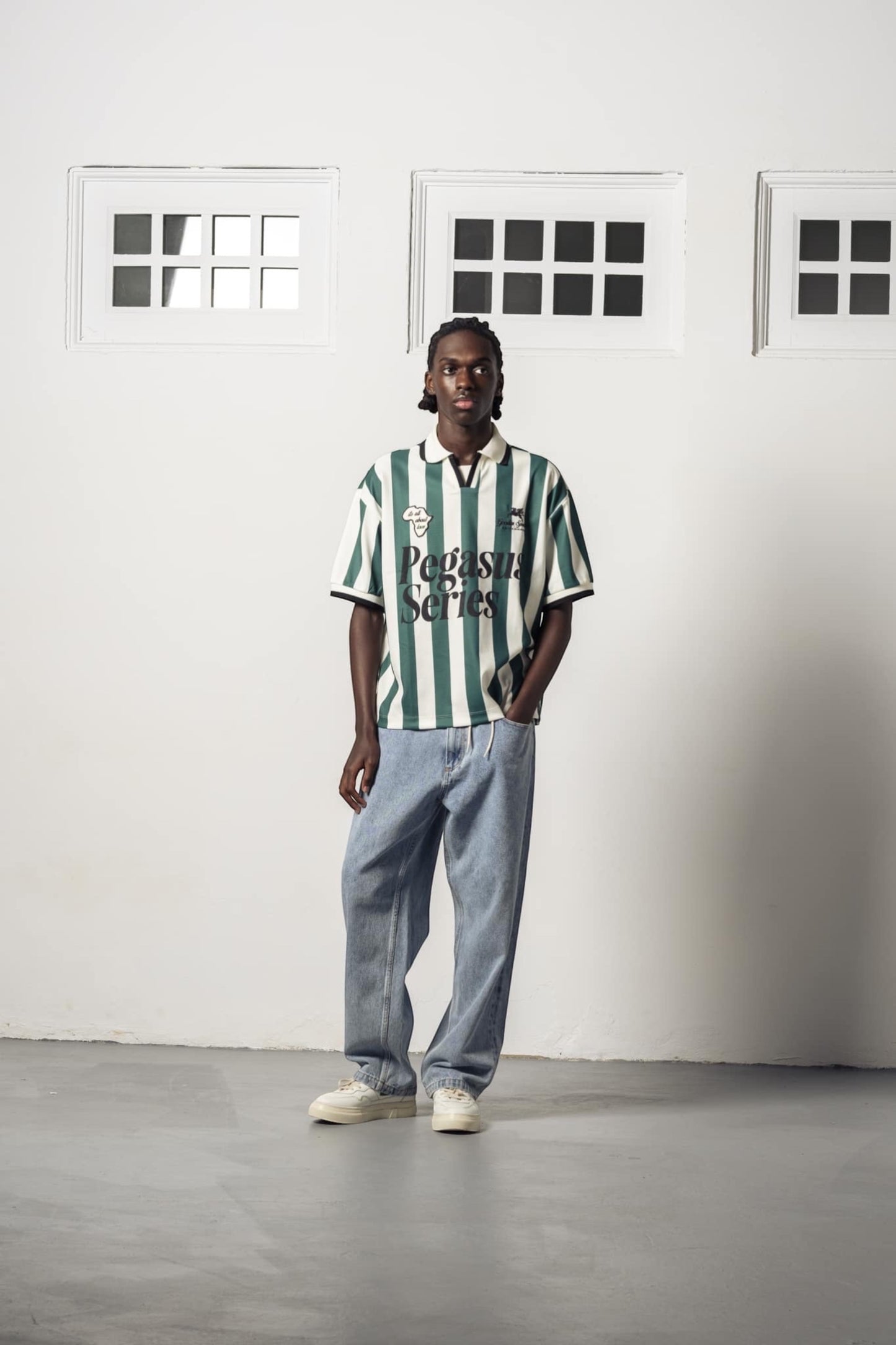 Goodies Sportive About Love Football Tee Green Ecru | Maillot Mesh Polyester Portugal