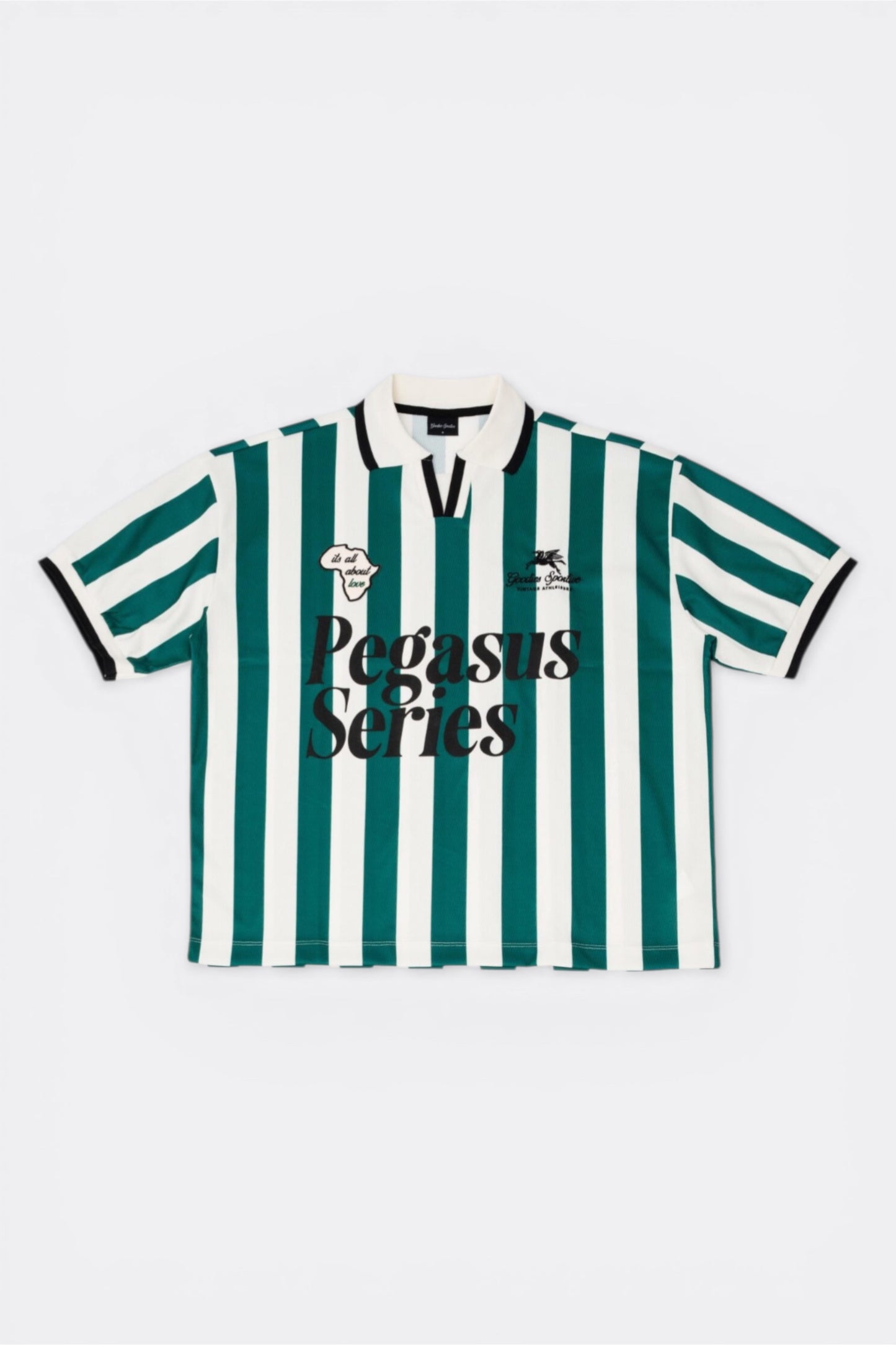 Goodies Sportive About Love Football Tee Green Ecru | Maillot Mesh Polyester Portugal