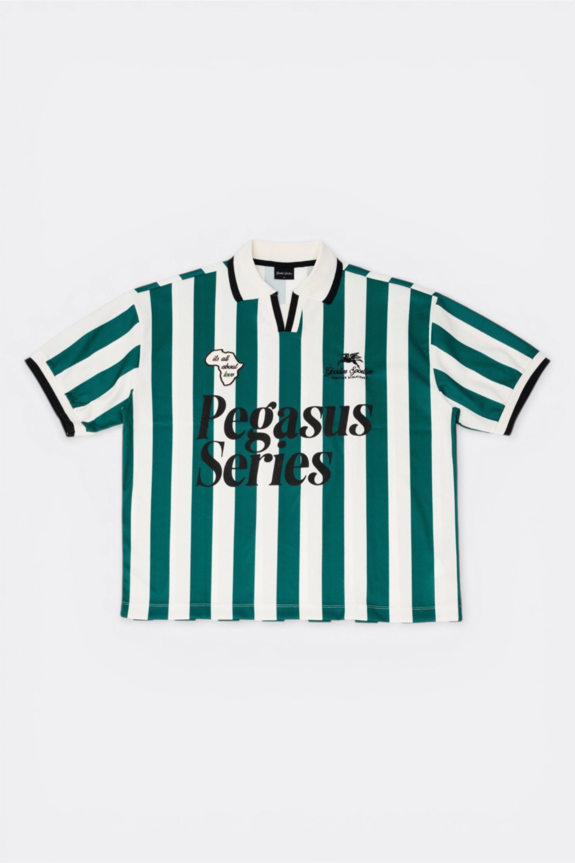 Goodies Sportive About Love Football Tee Green Ecru | Maillot Mesh Polyester Portugal
