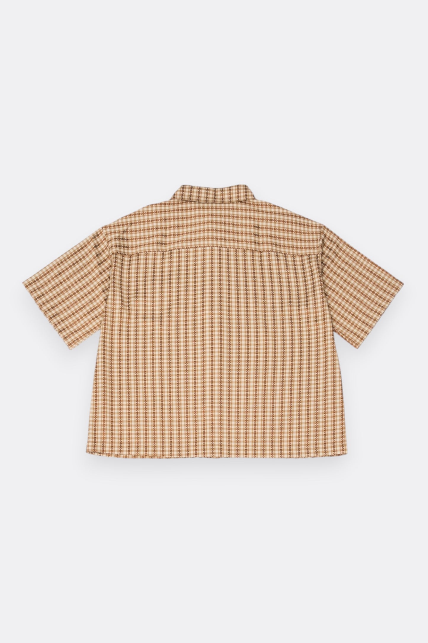 Goodies Sportive Amphora Boxy Shirt Ecru Brown | Chemise Coton Jacquard
