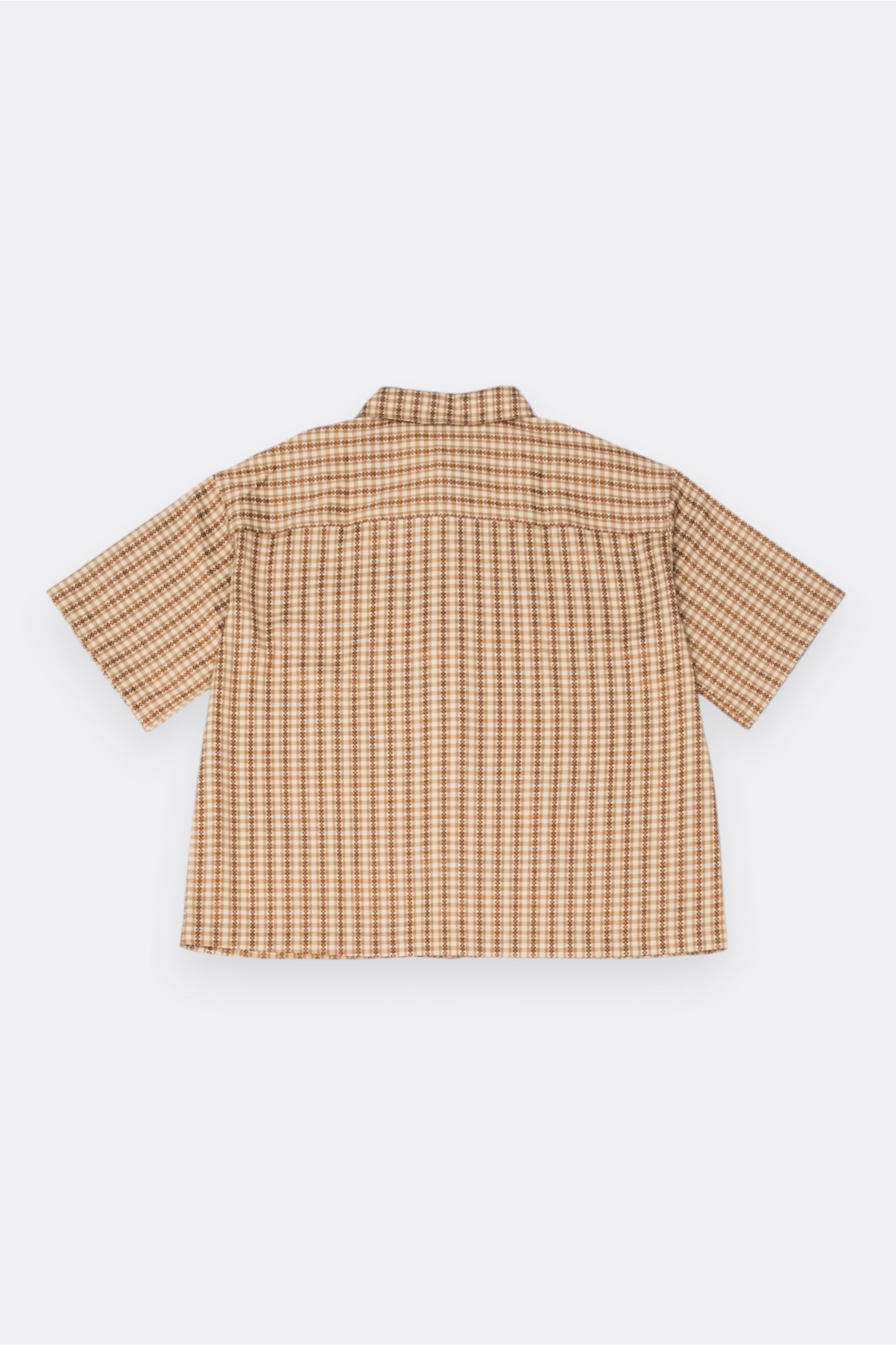 Goodies Sportive Amphora Boxy Shirt Ecru Brown | Chemise Coton Jacquard