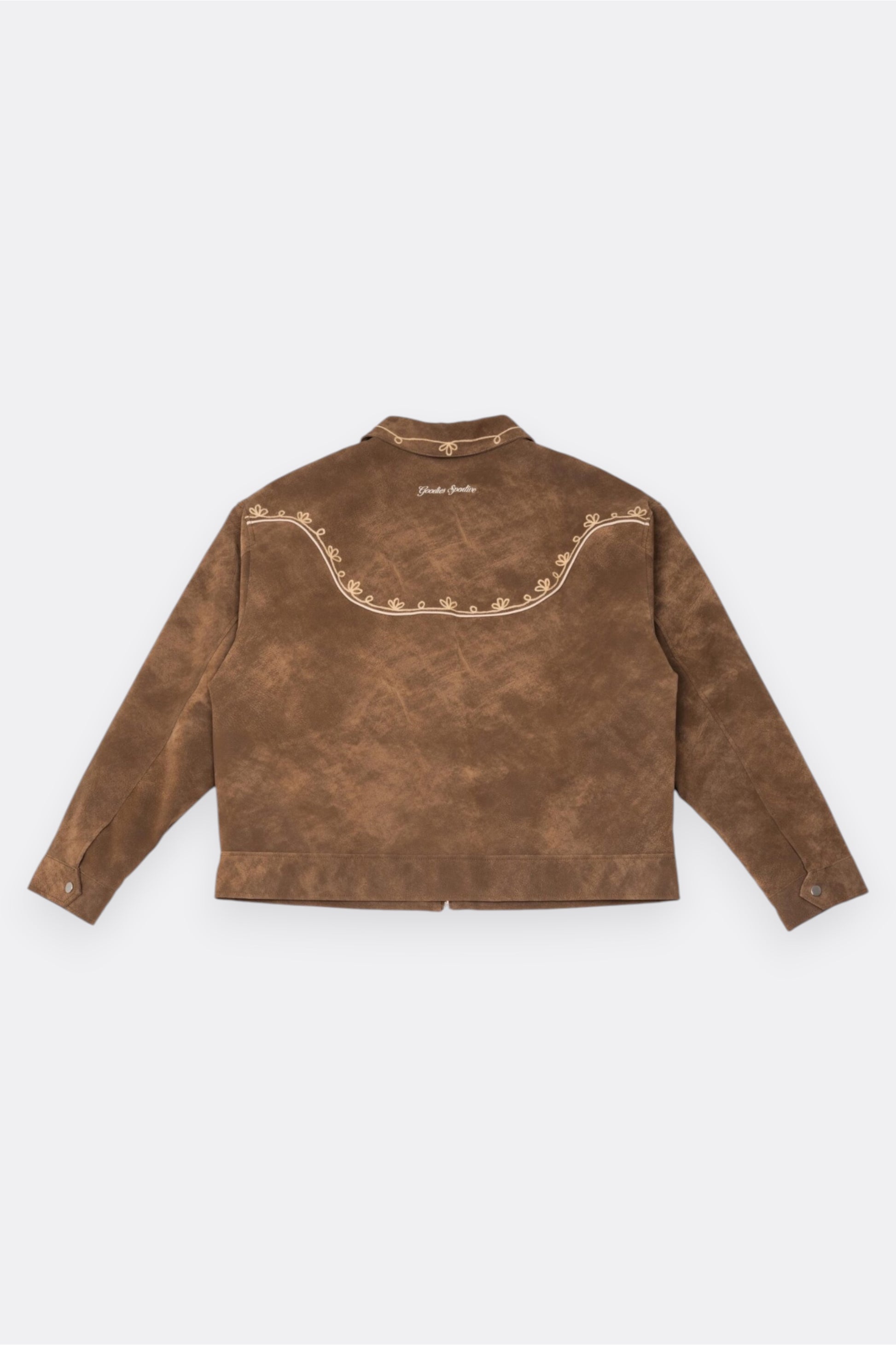 Goodies Sportive Camel Premium Jacket Brown | Veste Cuir Vegan Brodée