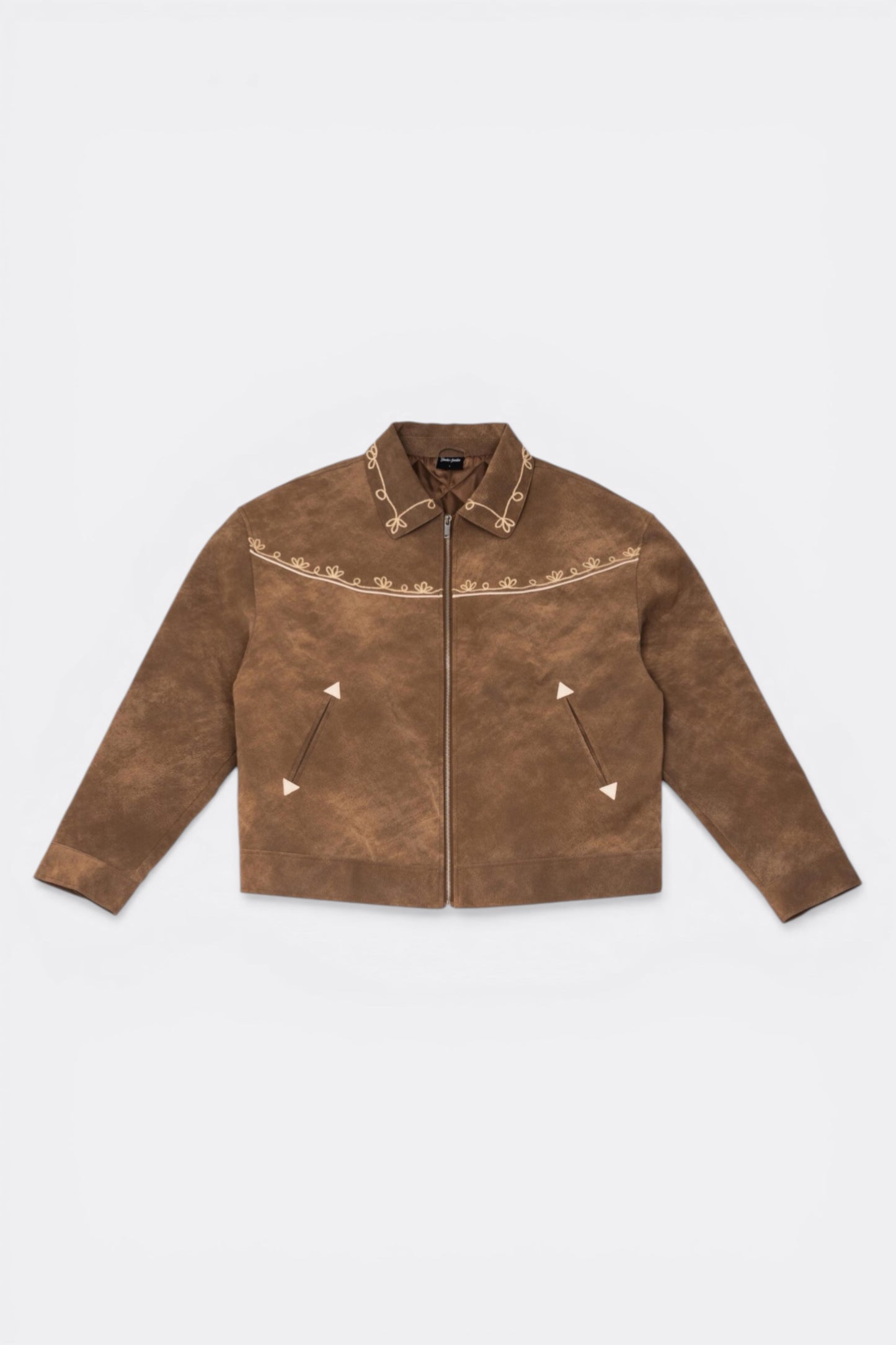 Goodies Sportive Camel Premium Jacket Brown | Veste Cuir Vegan Brodée