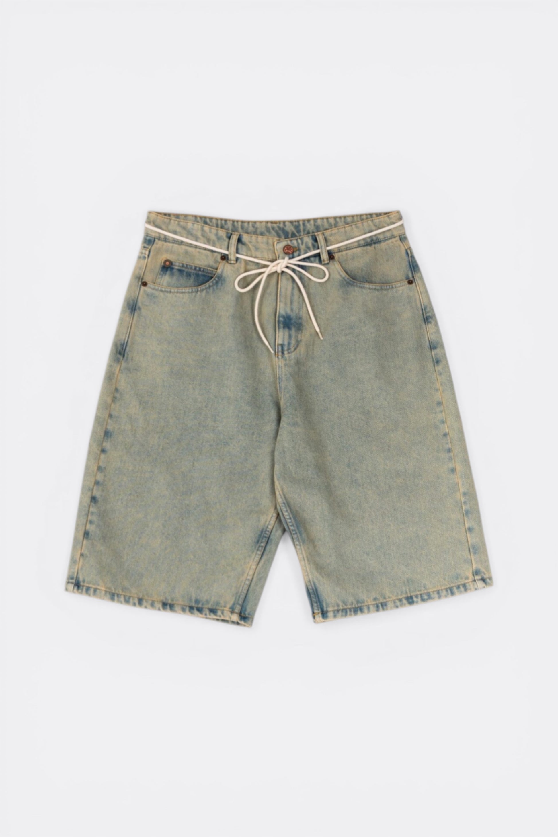 Goodies Sportive Dirty Denim Shorts Washed Denim | Short Denim Lavé Portugal