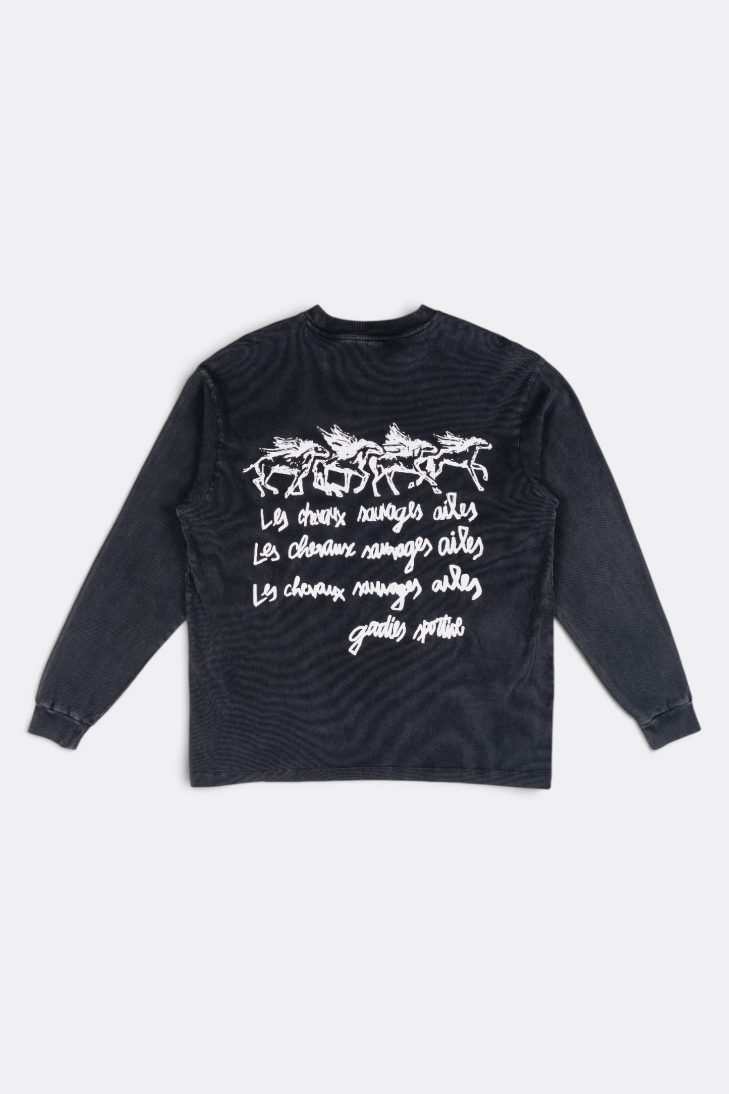 GOODIES SPORTIVE Les Chevaux Sauvages Long Sleeve Grey Fadeout | Coton | Edgar Bdx